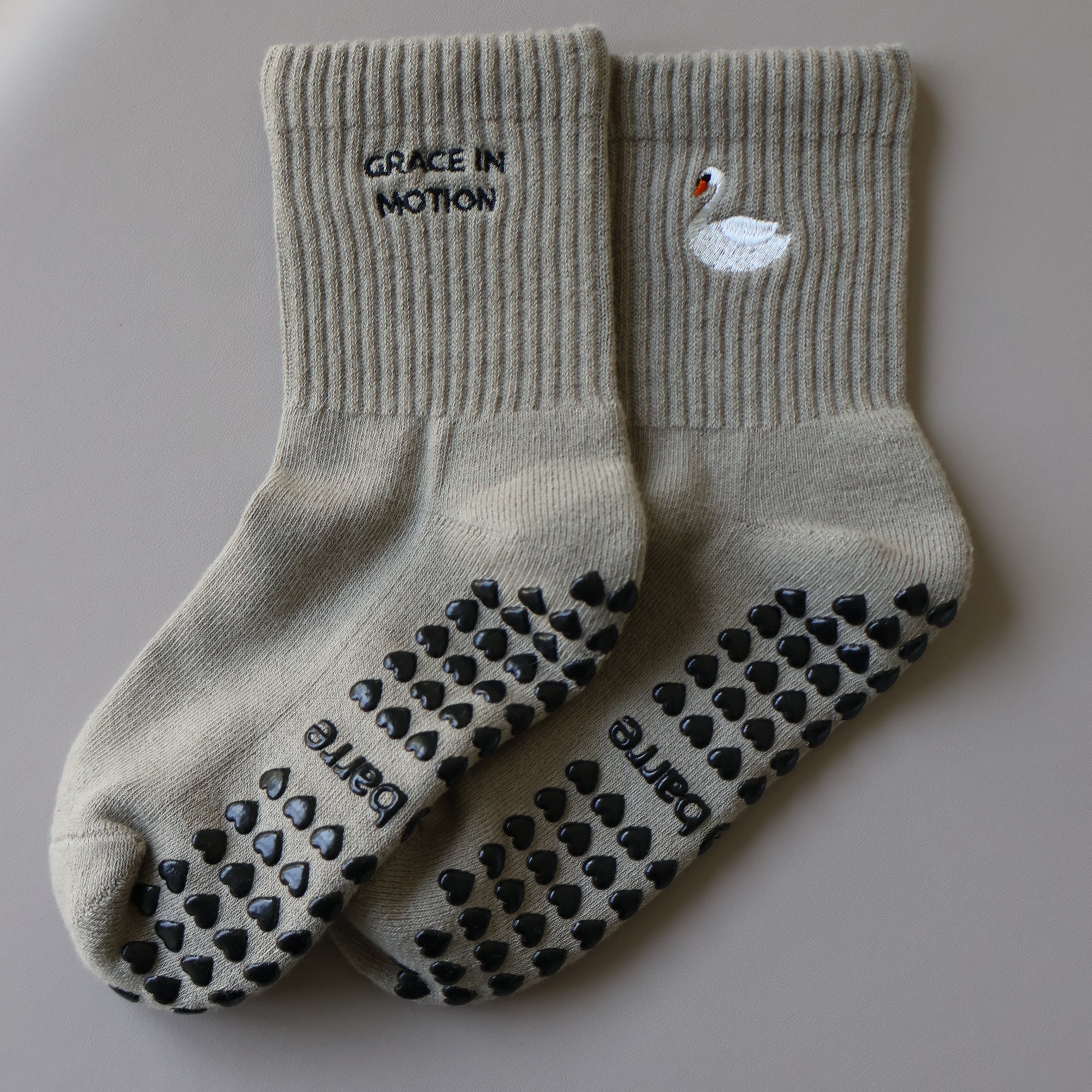 Grace in Motion pilates socks with swans
