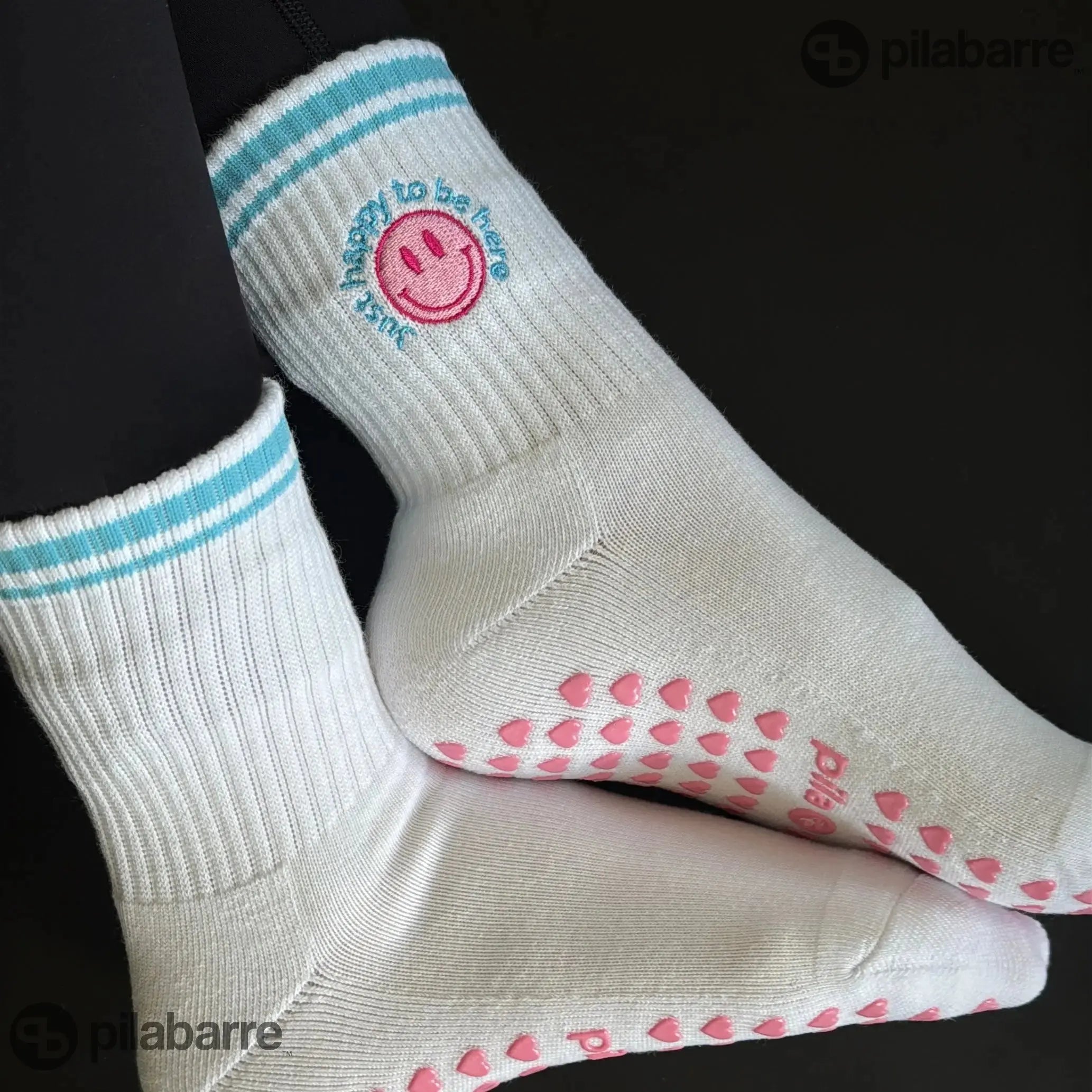 Just Happy To Be Here Grip Sock Socks My Store Pila-Barre 