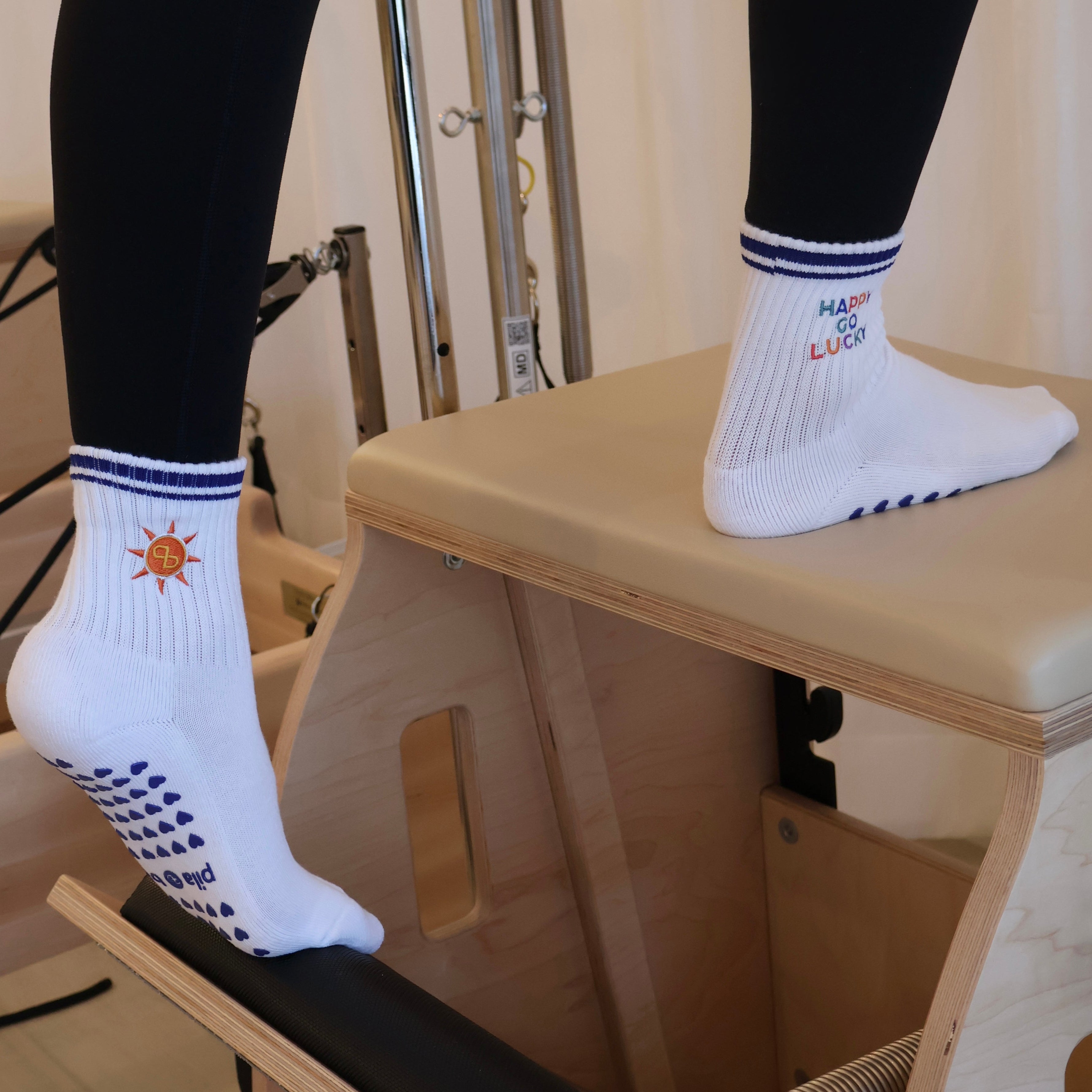 HAPPY GO LUCKY PILATES SOCKS