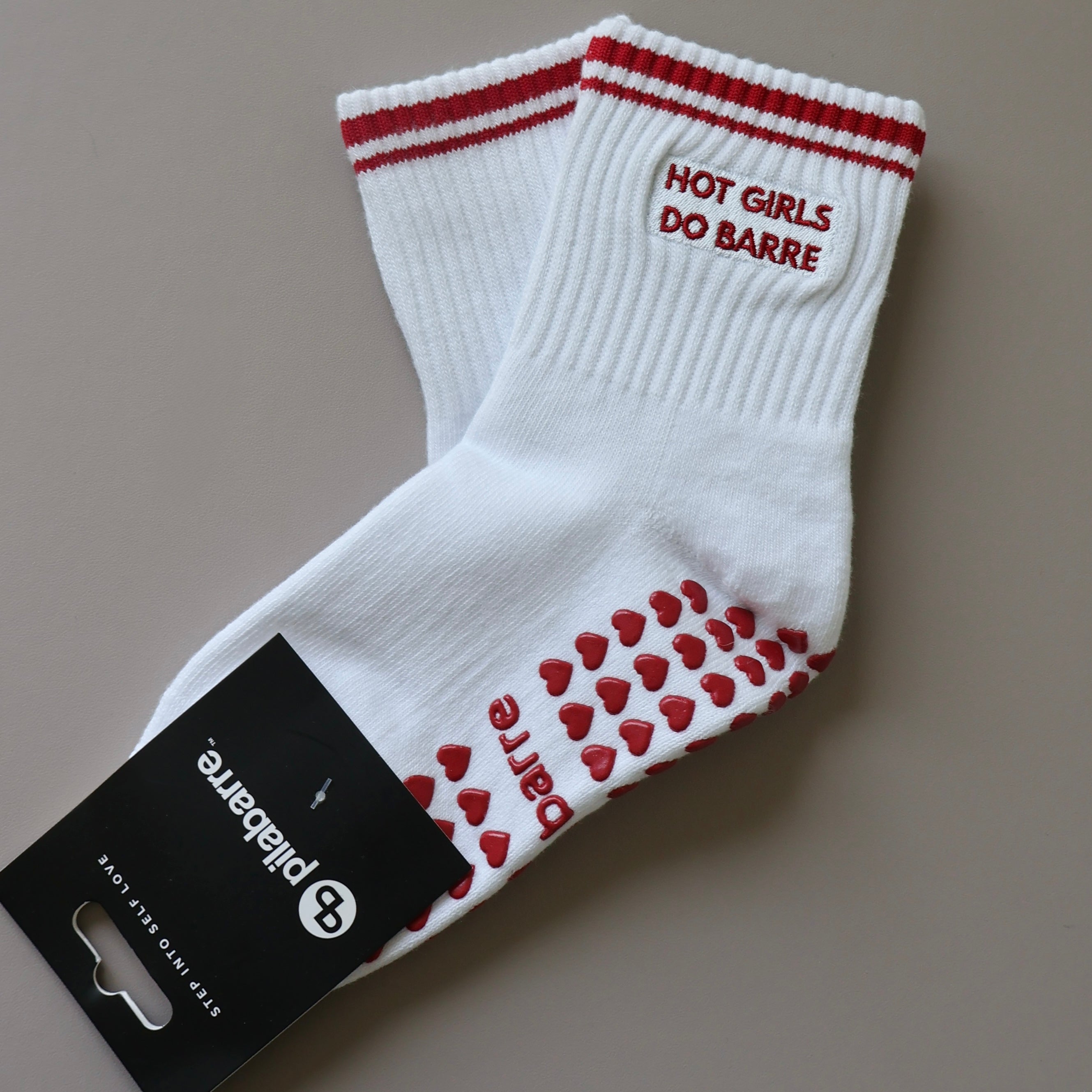 HOT GIRLS DO BARRE SOCKS WHITE/RED 2