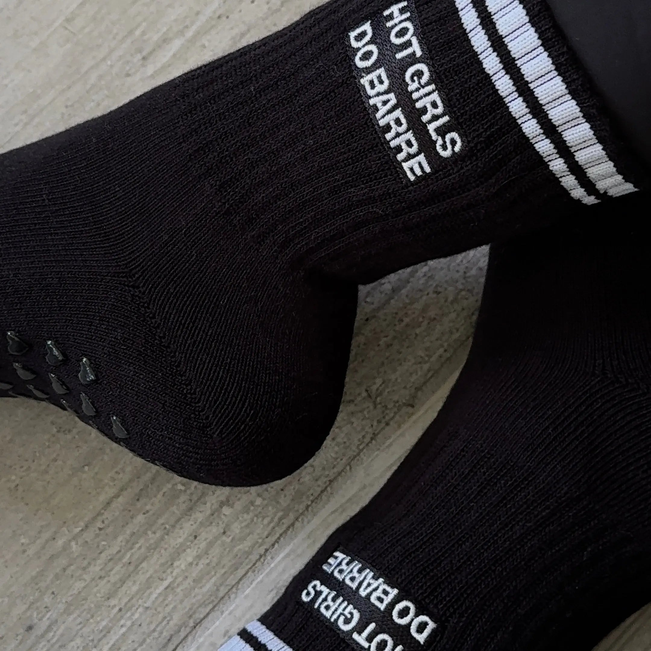 Hot Girls Do BARRE Sock - Black  My Store Pila-Barre Hot Girls Do Barre Grip Socks