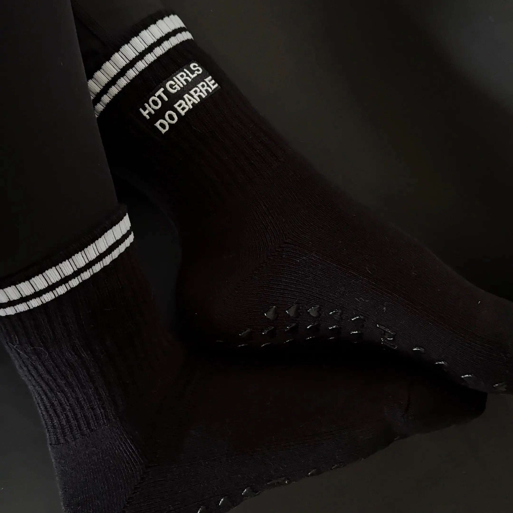 Hot Girls Do BARRE Sock - Black  My Store Pila-Barre Hot Girls Do Barre Grip Socks