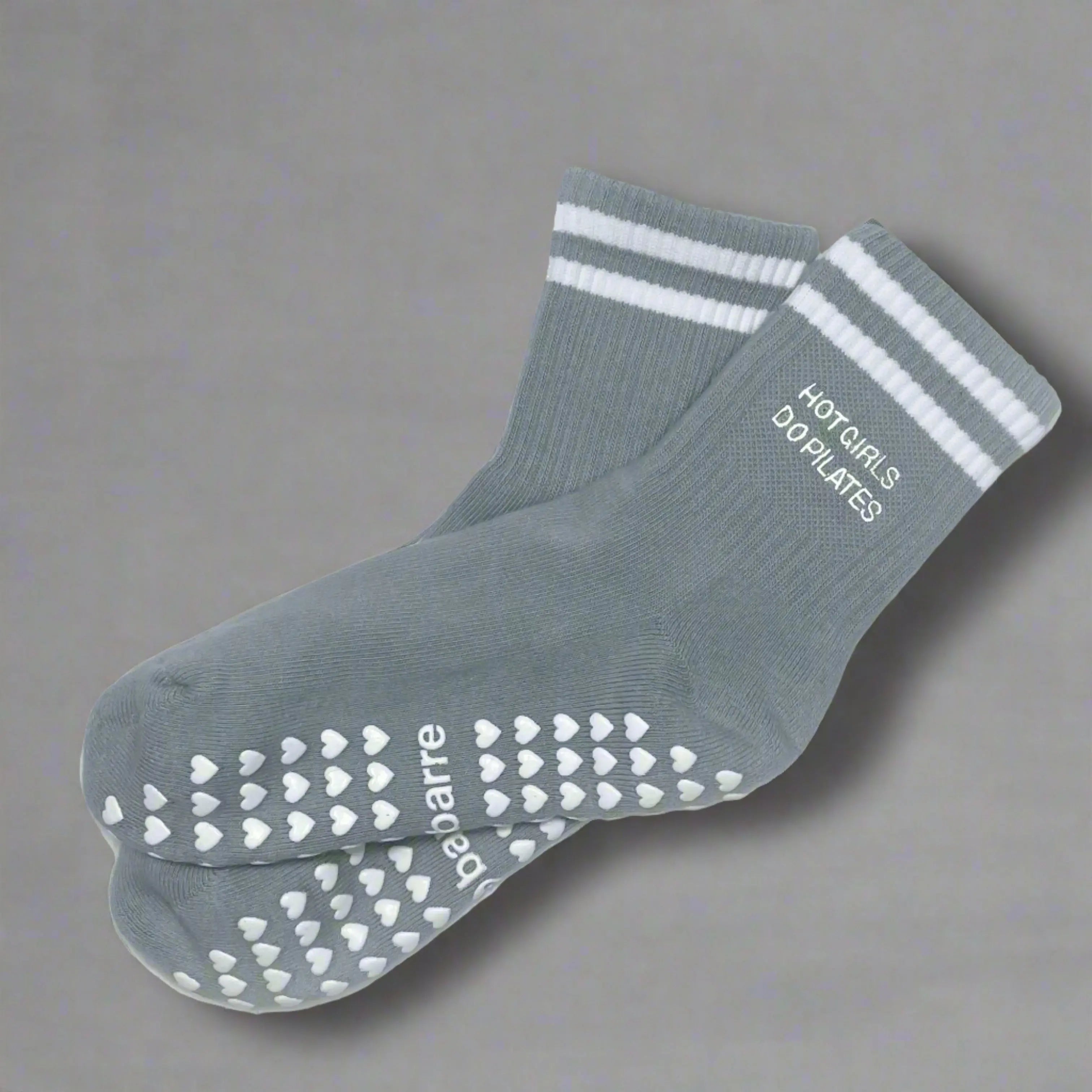 Hot Girls Do PILATES Sock - Gray  My Store Pila-Barre High Hot Girls Do Pilates Sock