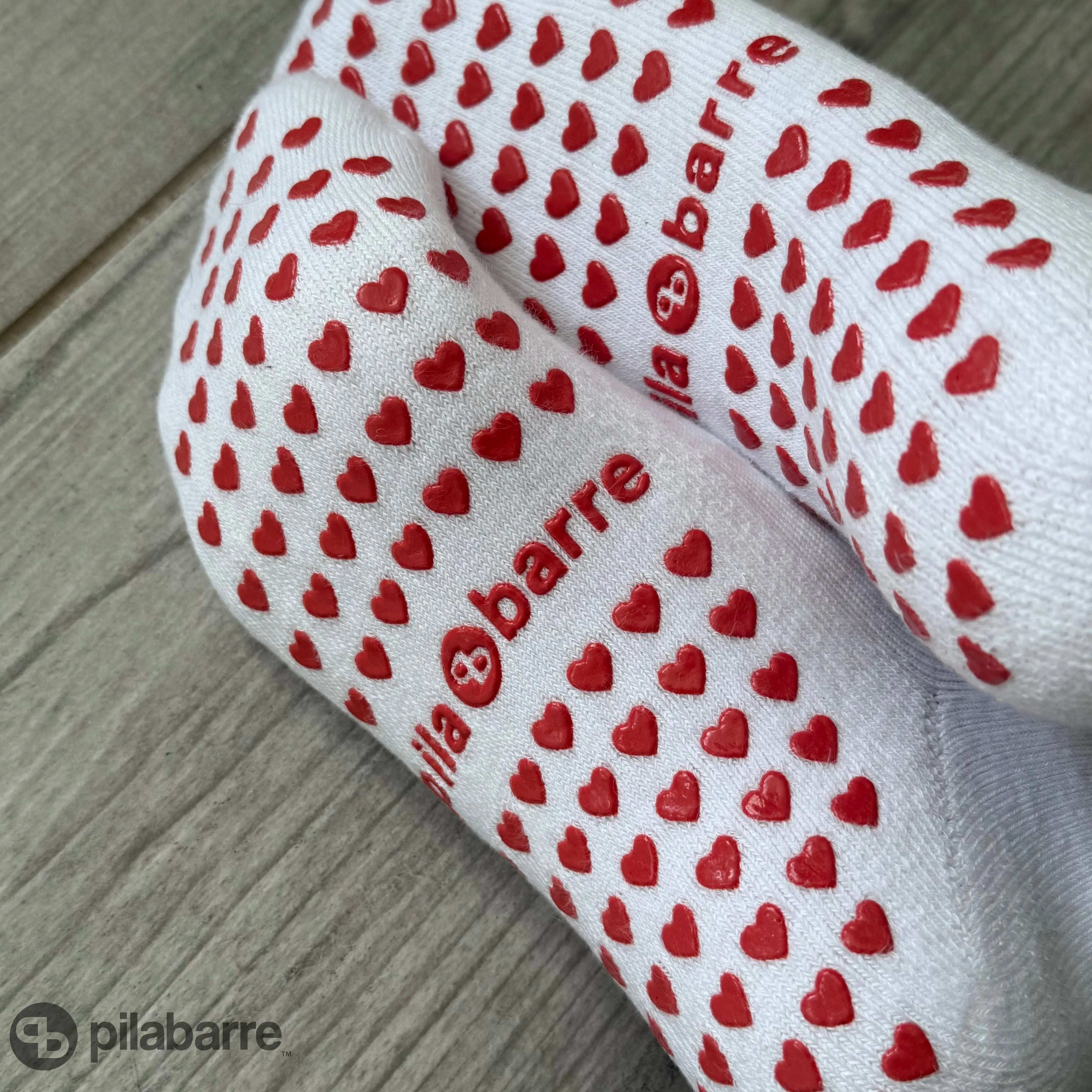 Hot Girls Do PILATES Sock - WHITE/RED  My Store Pila-Barre Hot Girls Do Pilates Sock
