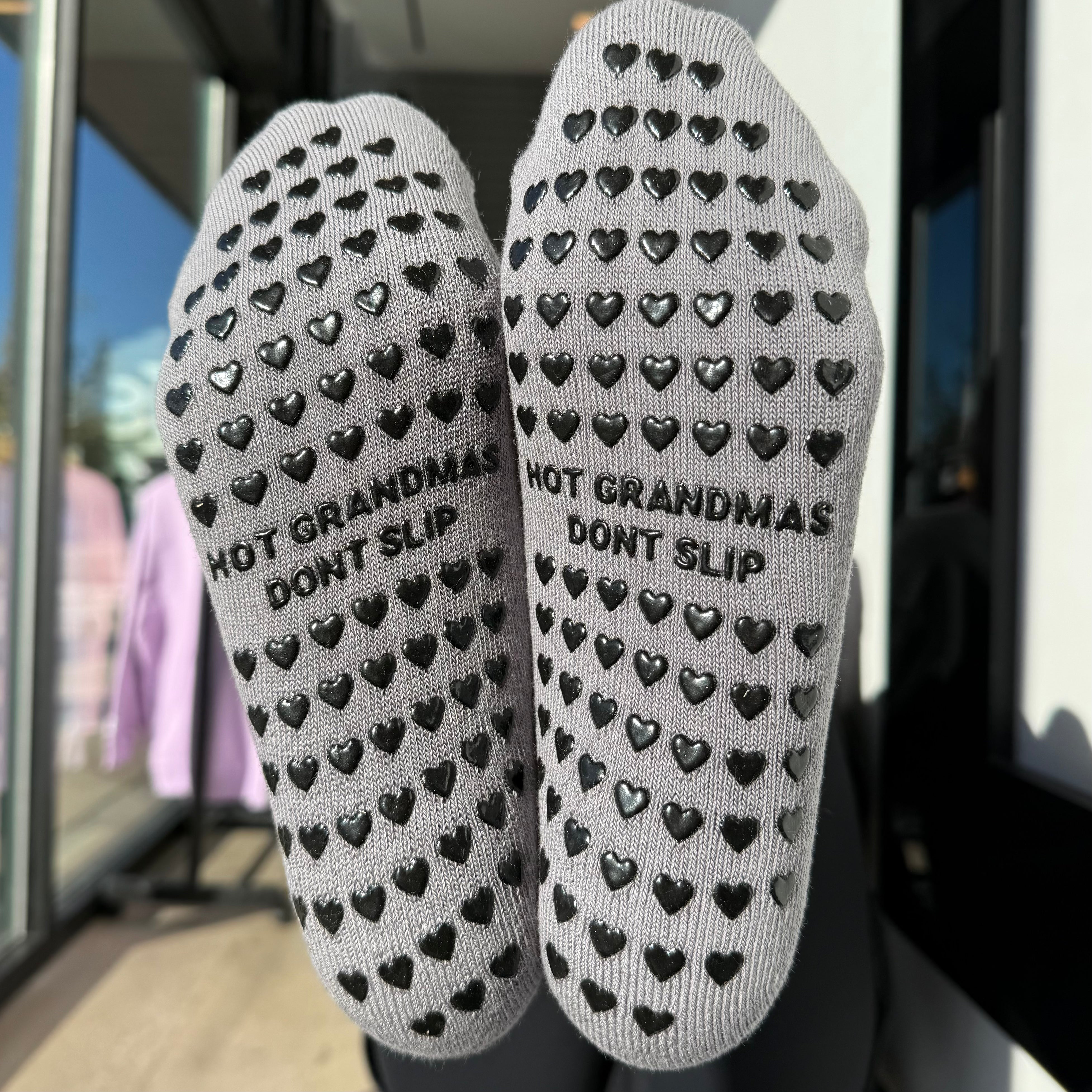 Hot Grandmas Dont Slip Low Sock - Gray/Black  My Store Pila-Barre 