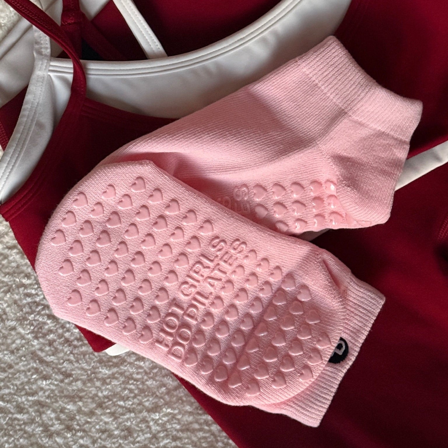 Hot Girls Do Pilates Low Pink Grip Socks