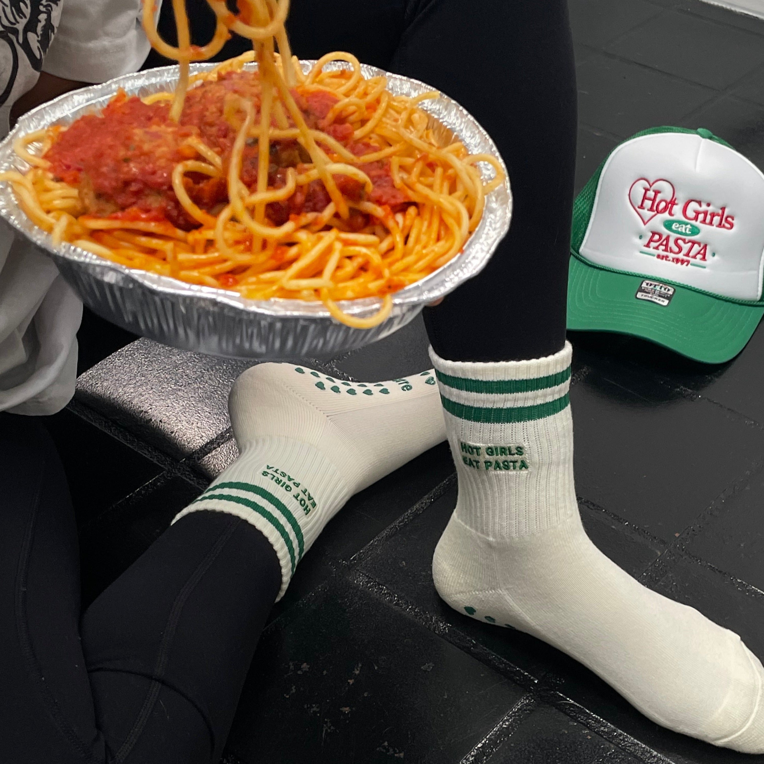 Hot Girls Eat Pasta Grip Sock - Pila X Pasta Confidential