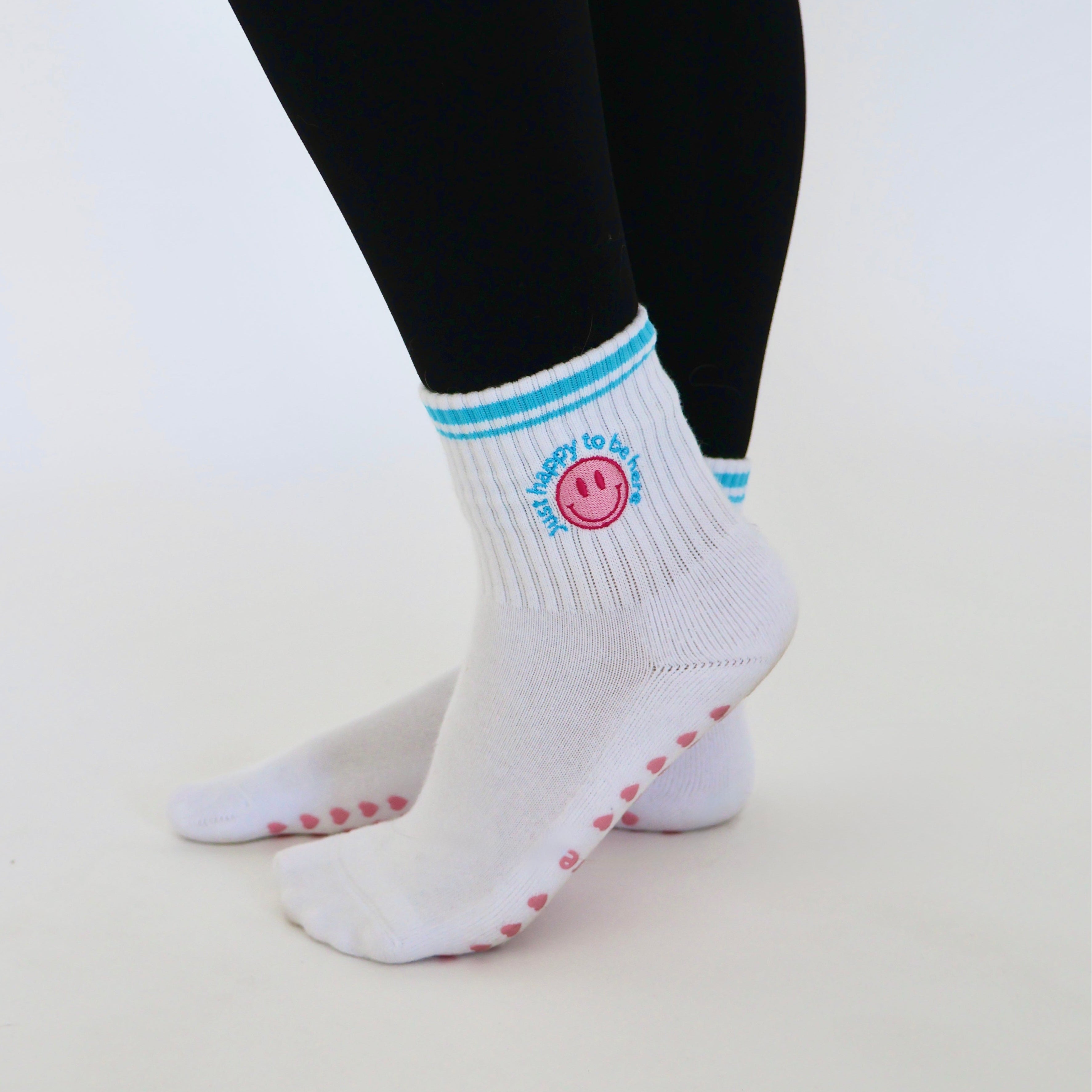 Just Happy To Be Here Grip Socks - Pila-Barre