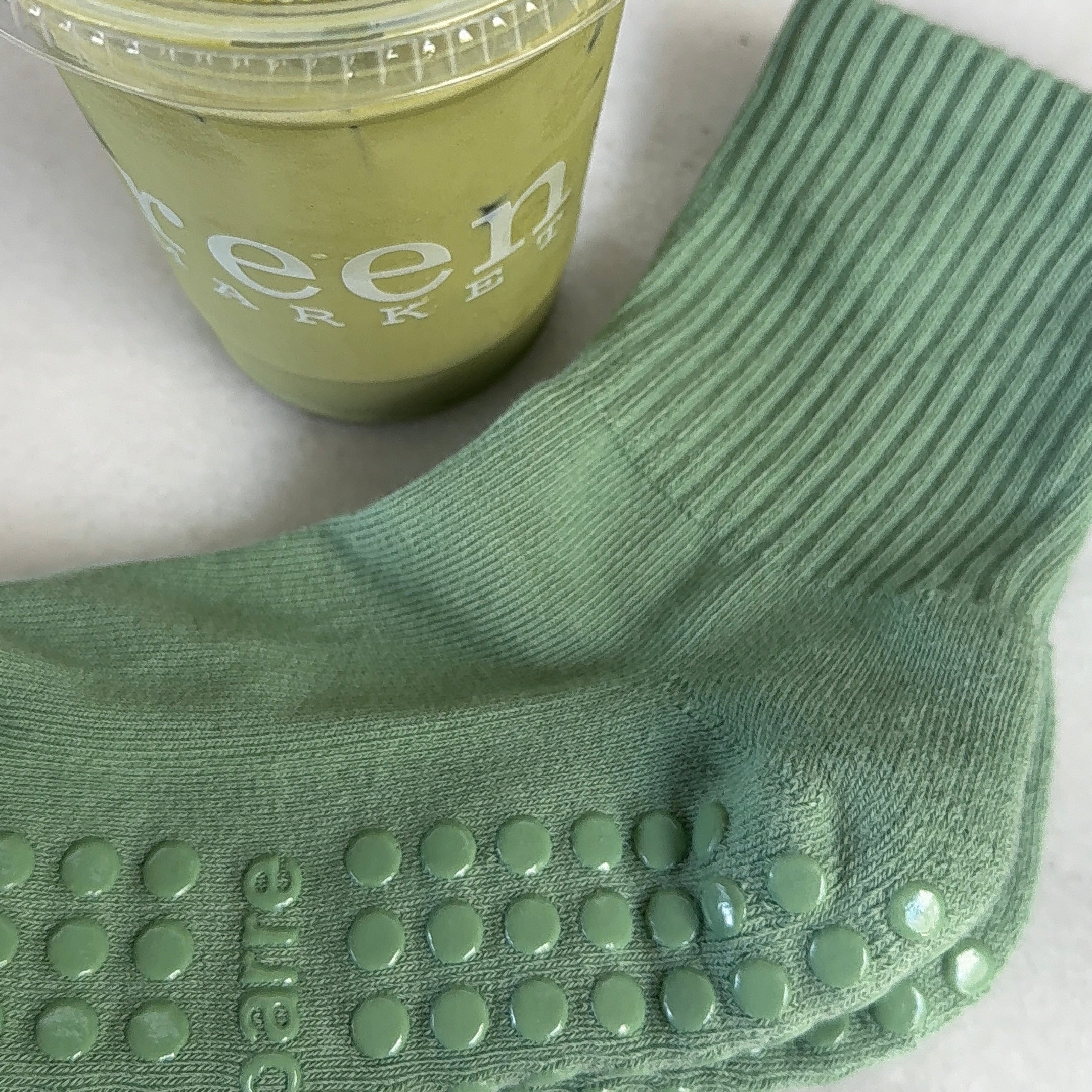 PILA Plain Best Grip Sock - Matcha Green Socks My Store Pila-Barre PILA Plain Best Grip Sock - Matcha Green