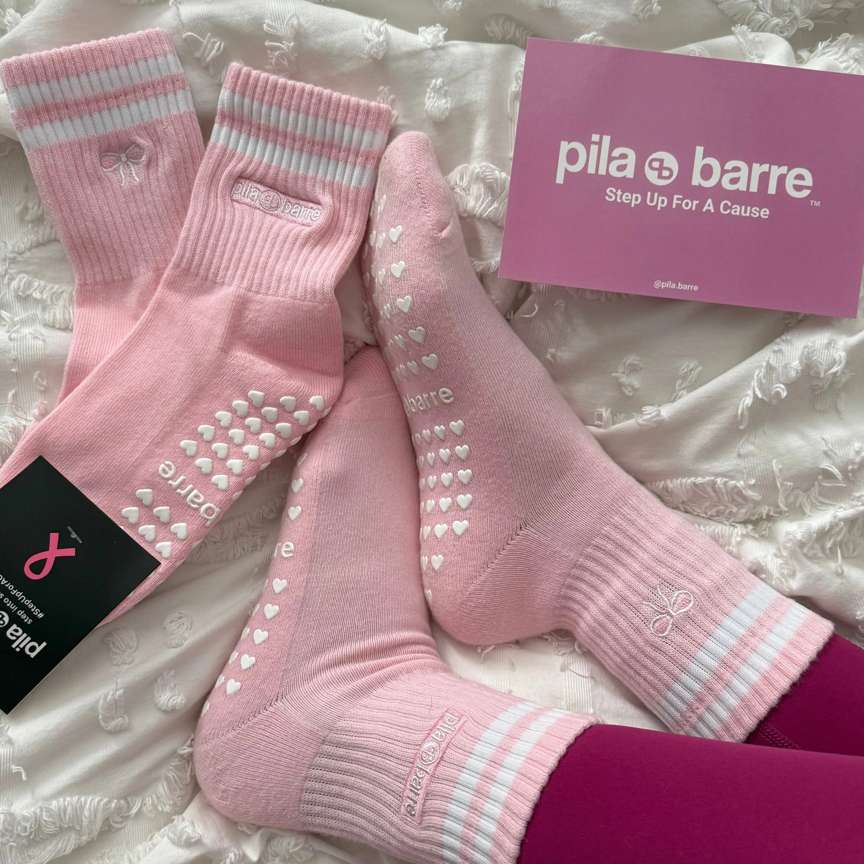 PILA Pink Pilates Sock Socks My Store Pila-Barre Pila Pink Grip Sock