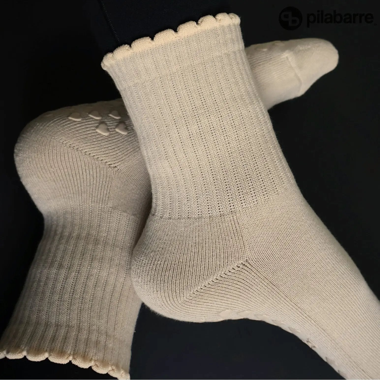 PILA Plain Best Cream Grip Socks My Store
