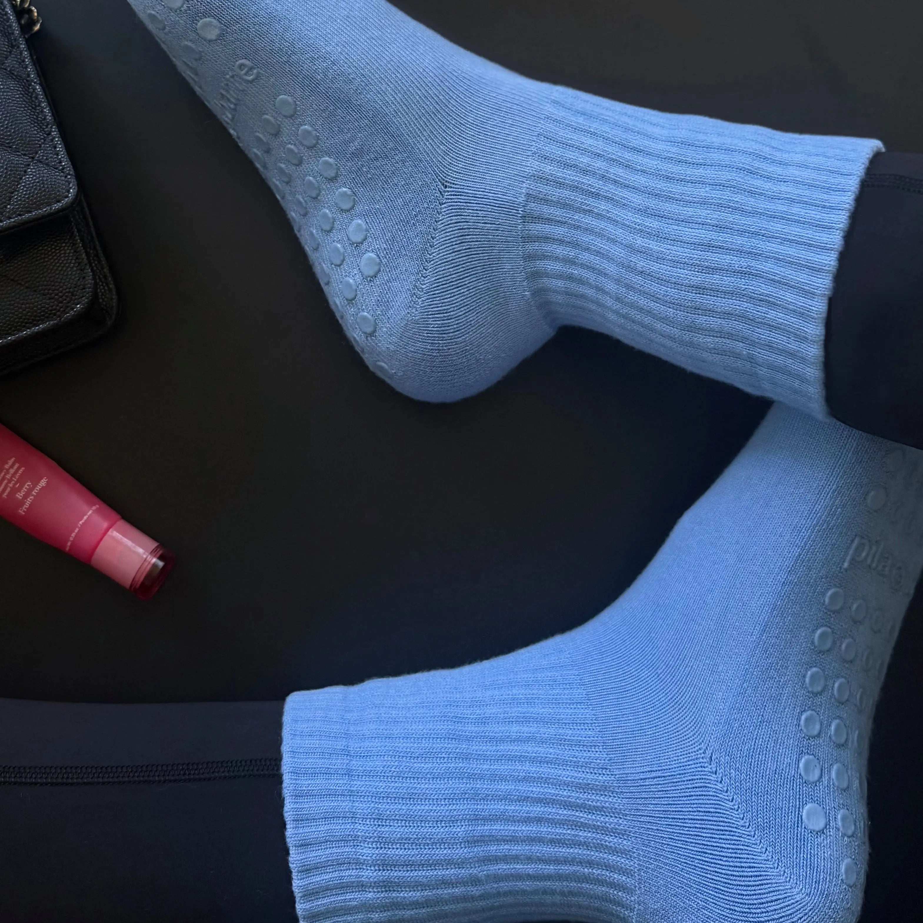 PILA Plain Best Grip Sock - Blue Socks My Store Pila-Barre PILA Plain Best Grip Sock - Blue