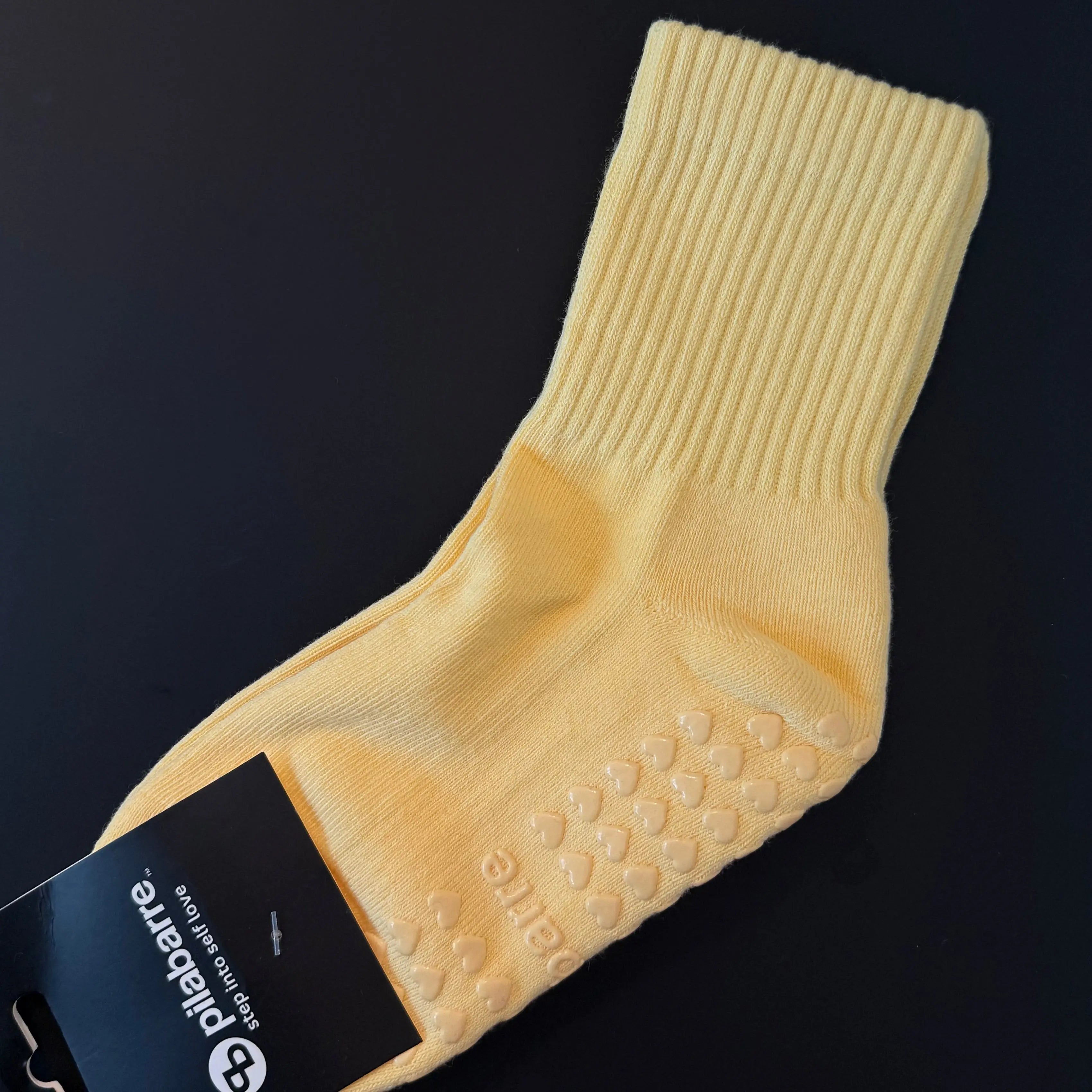 PILA Plain Best Grip Sock - Butter Yellow Socks My Store Pila-Barre PILA Plain Best Grip Sock - Butter Yellow