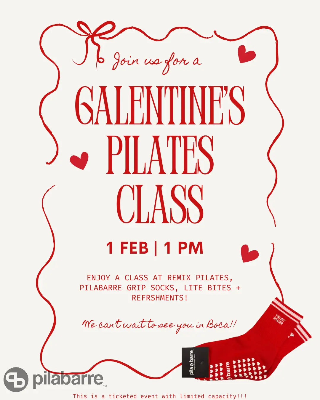 Pilabarre x Remix Pilates - Galentine's Class❣️ ticket Pila-Barre Pila-Barre Pilabarre x Remix Pilates - Galentine's Class❣️