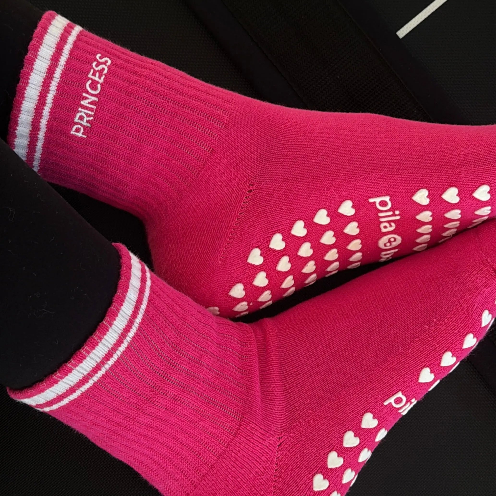 Hot Pink Barre Socks