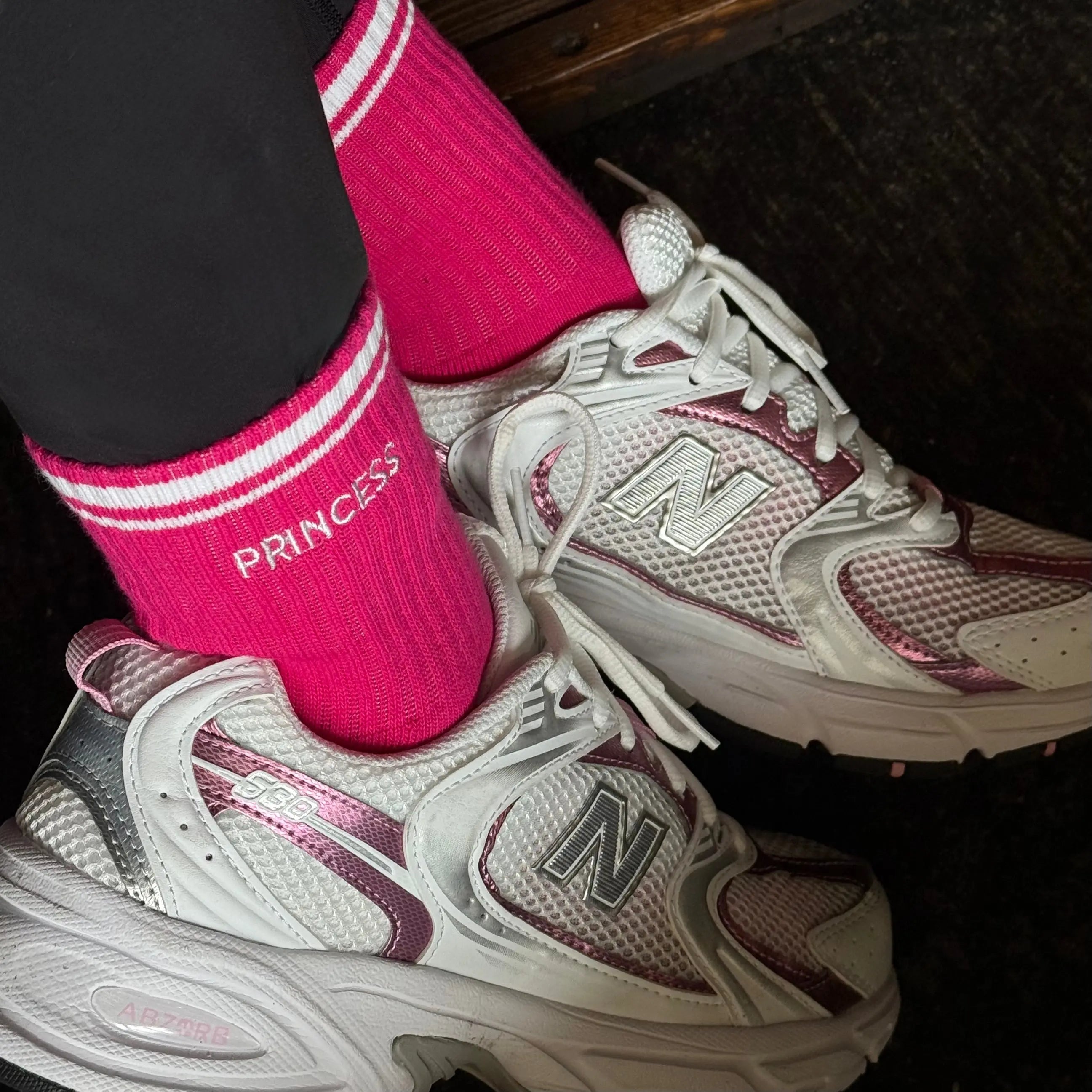 Pink Princess Sock in Sneakers