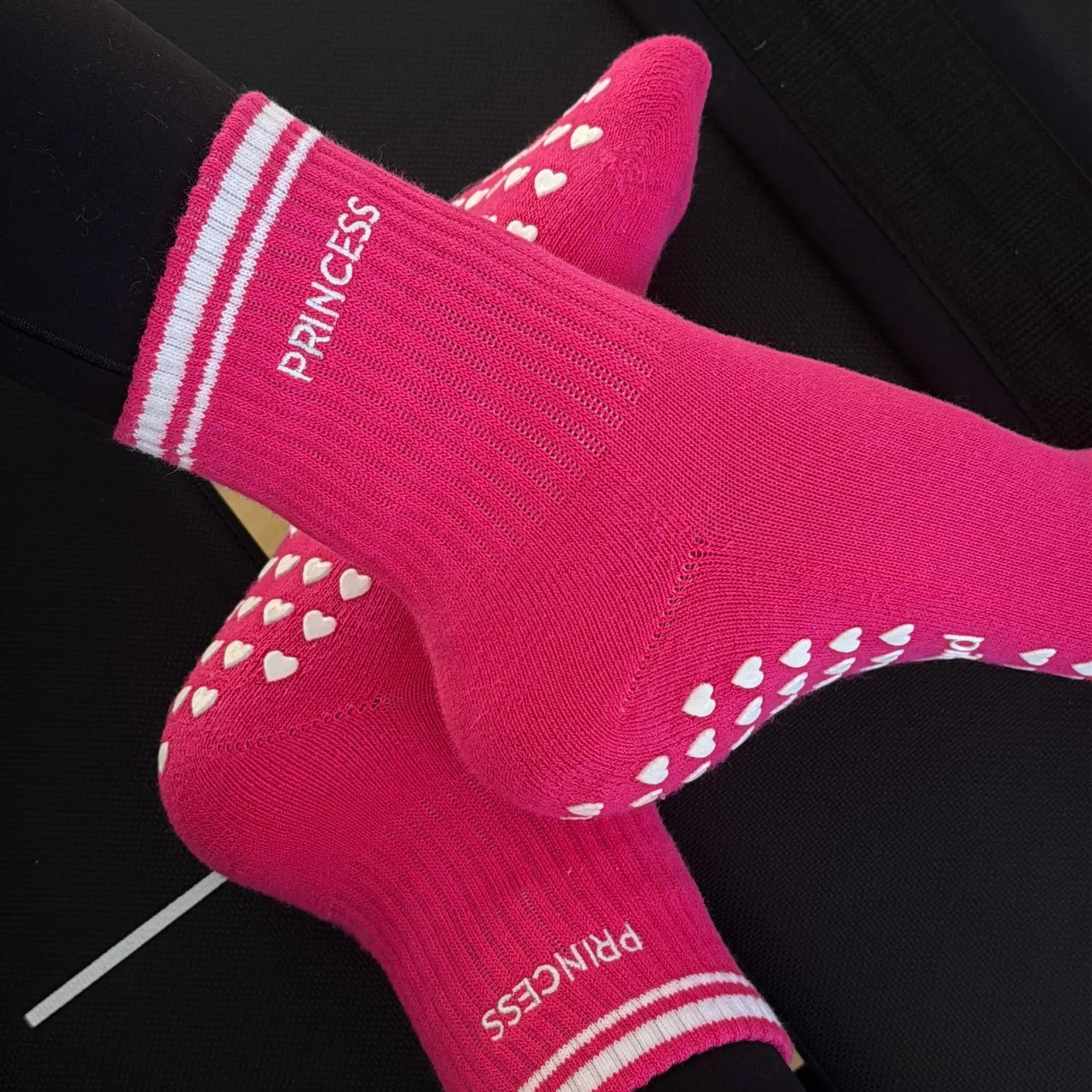 Hot Pink Princess Pilates Socks