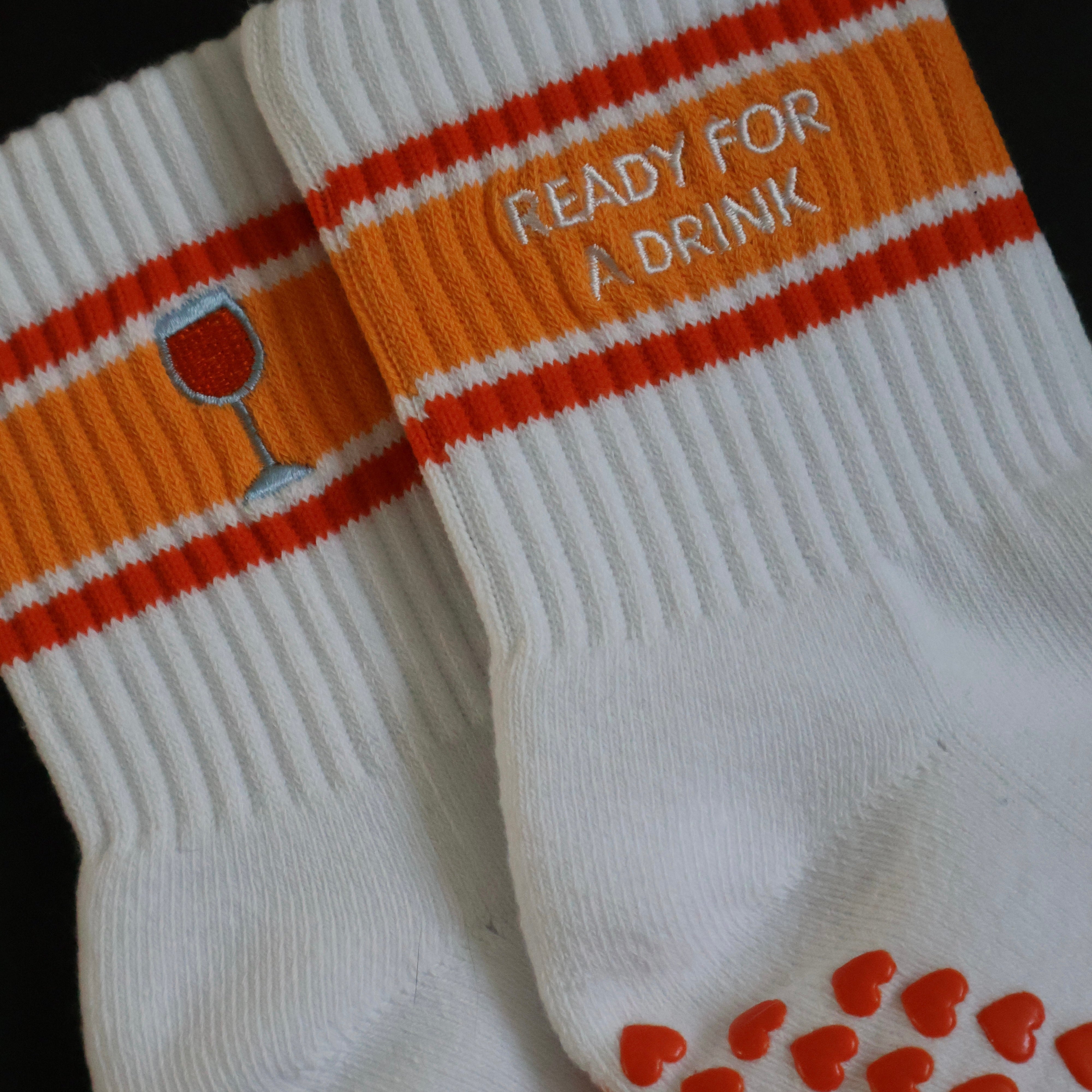 Ready for a Drink Pilates Socks - orange