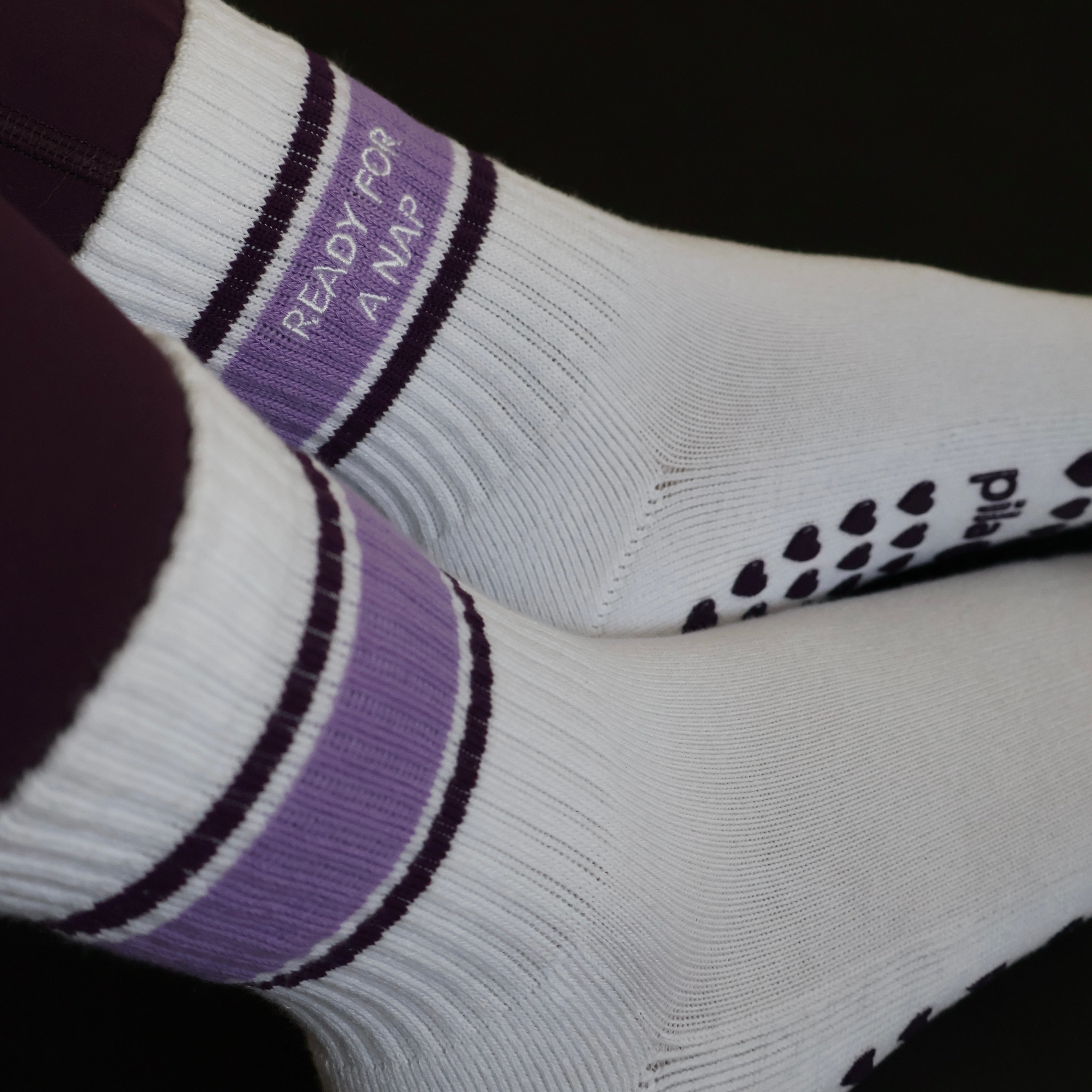 Ready for a Nap grip Socks purple