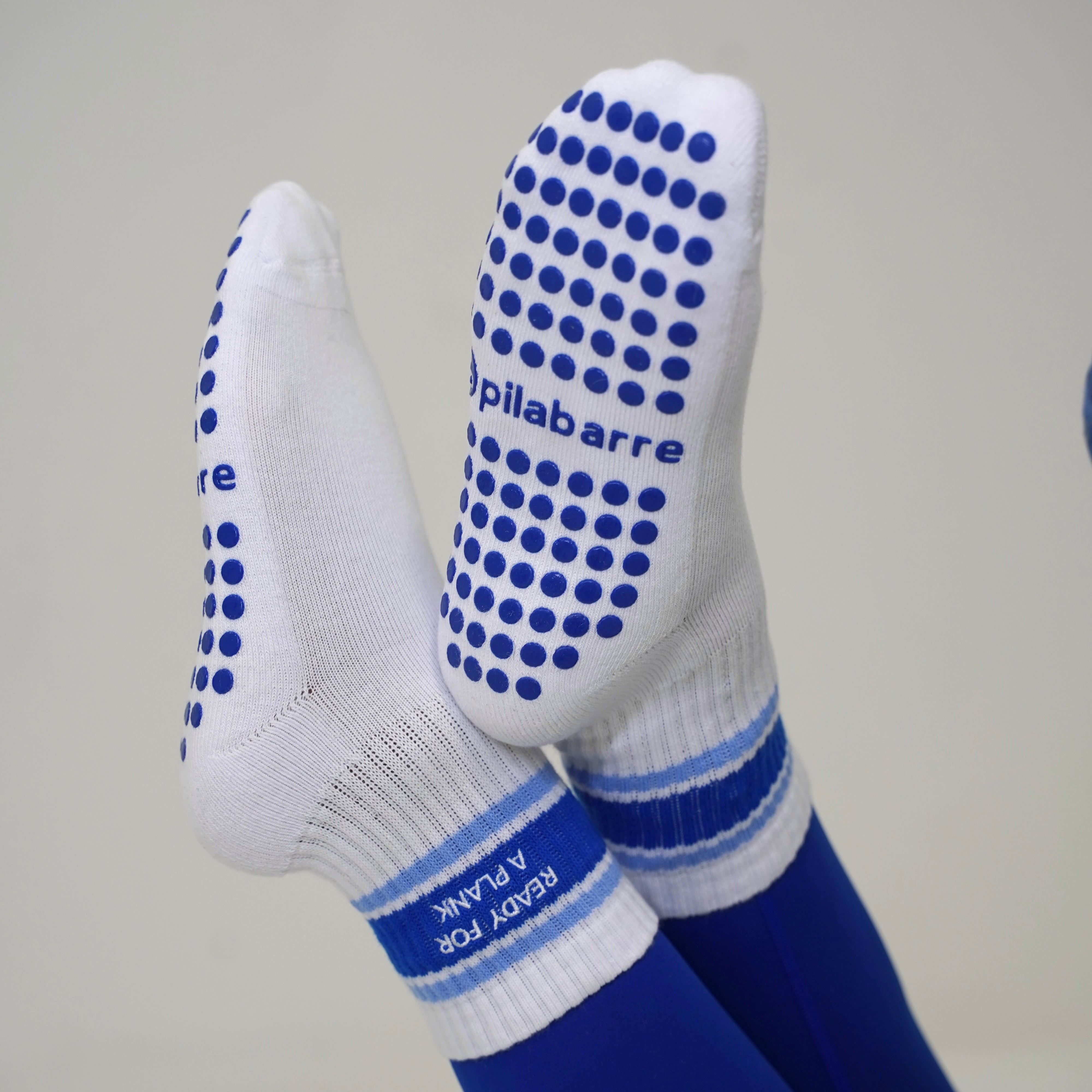 Ready for a plank grip socks for barre - sporty stripes
