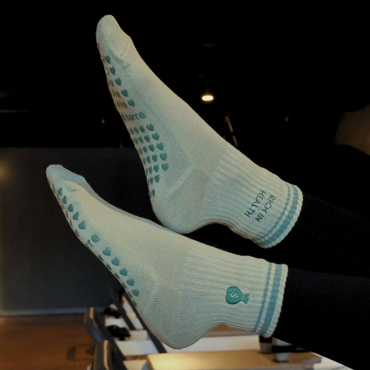 rich in health pilates socks - rich in health barre socks - health is wealth grip socsk
