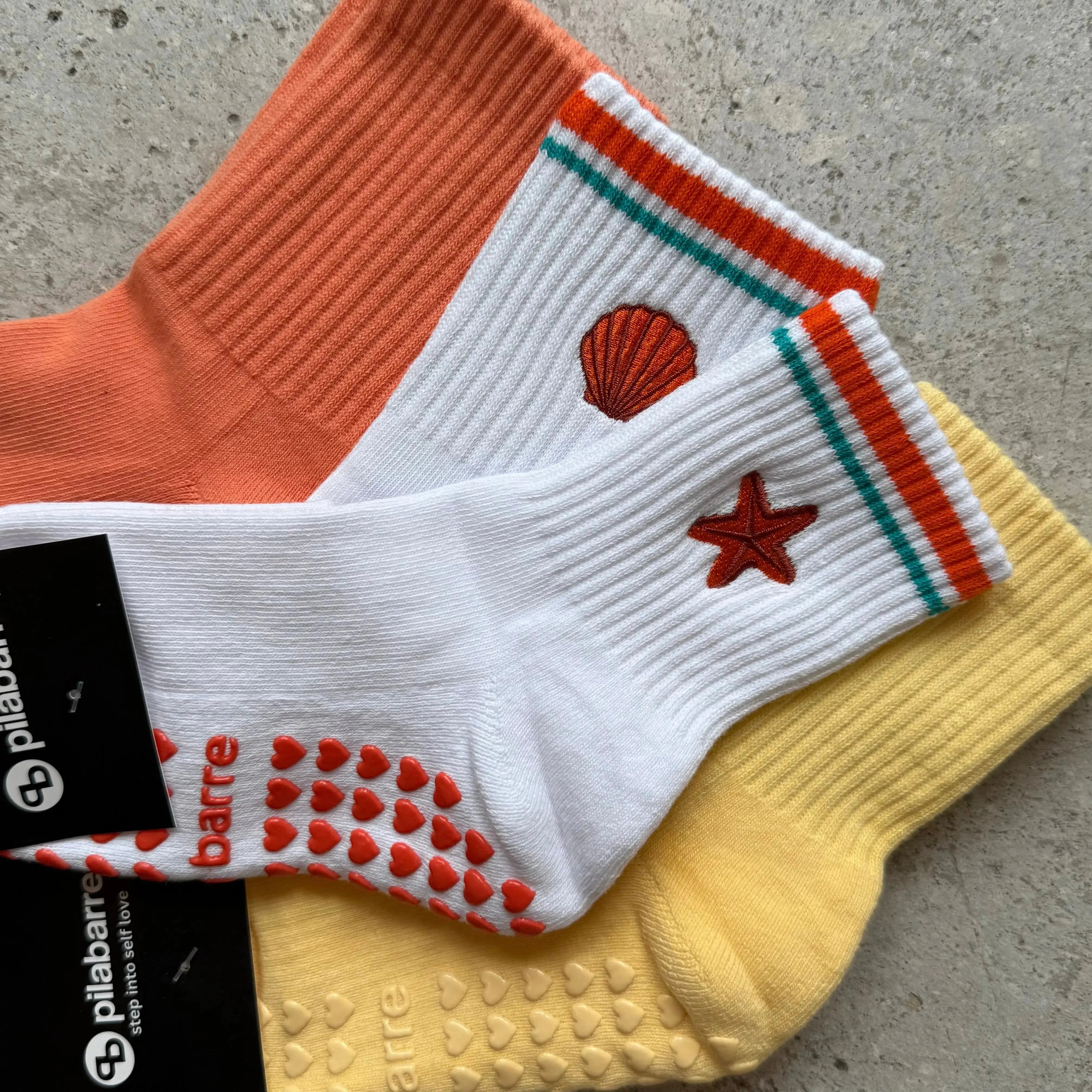 PILA Plain Best Grip Sock - Orange Soda Socks My Store Pila-Barre 