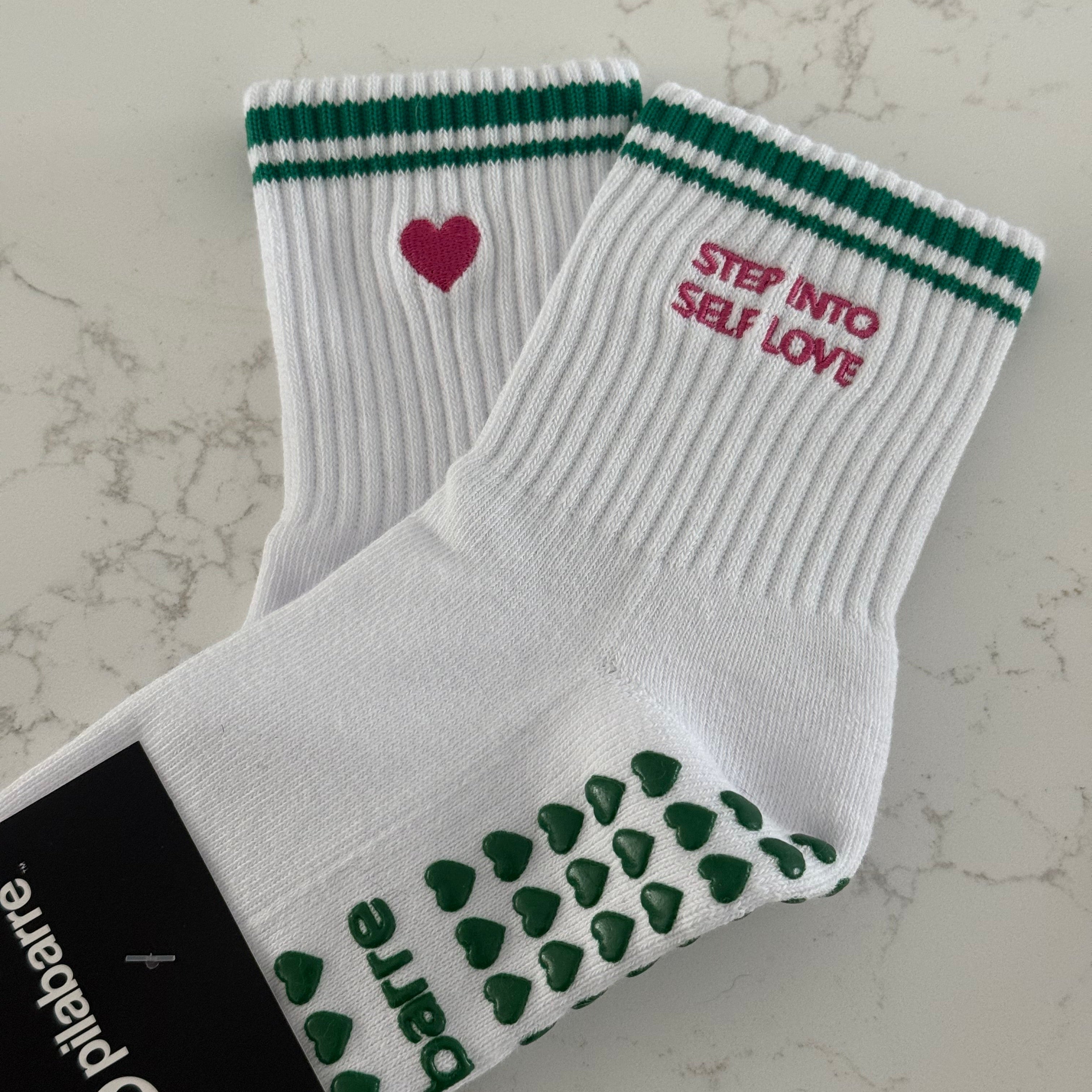 Step into self love grip socks for pilates