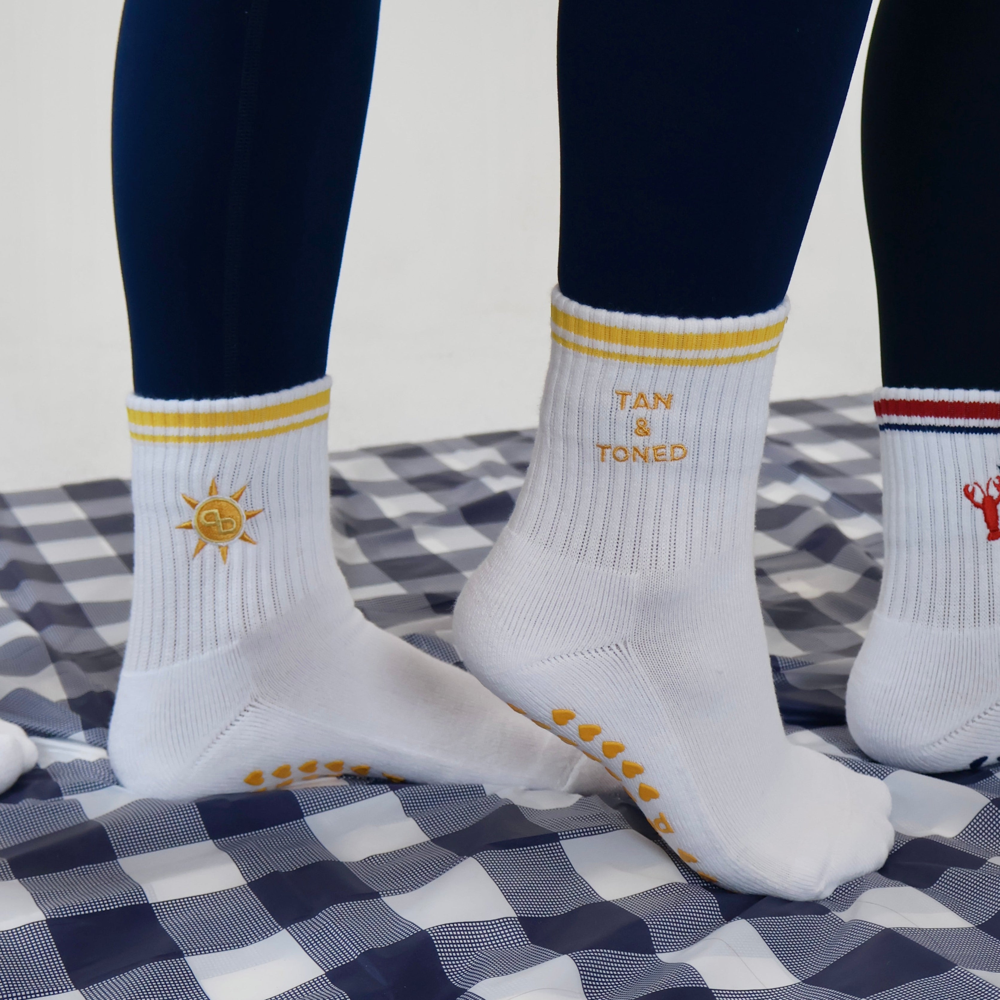 Tan and Toned Grip Socks