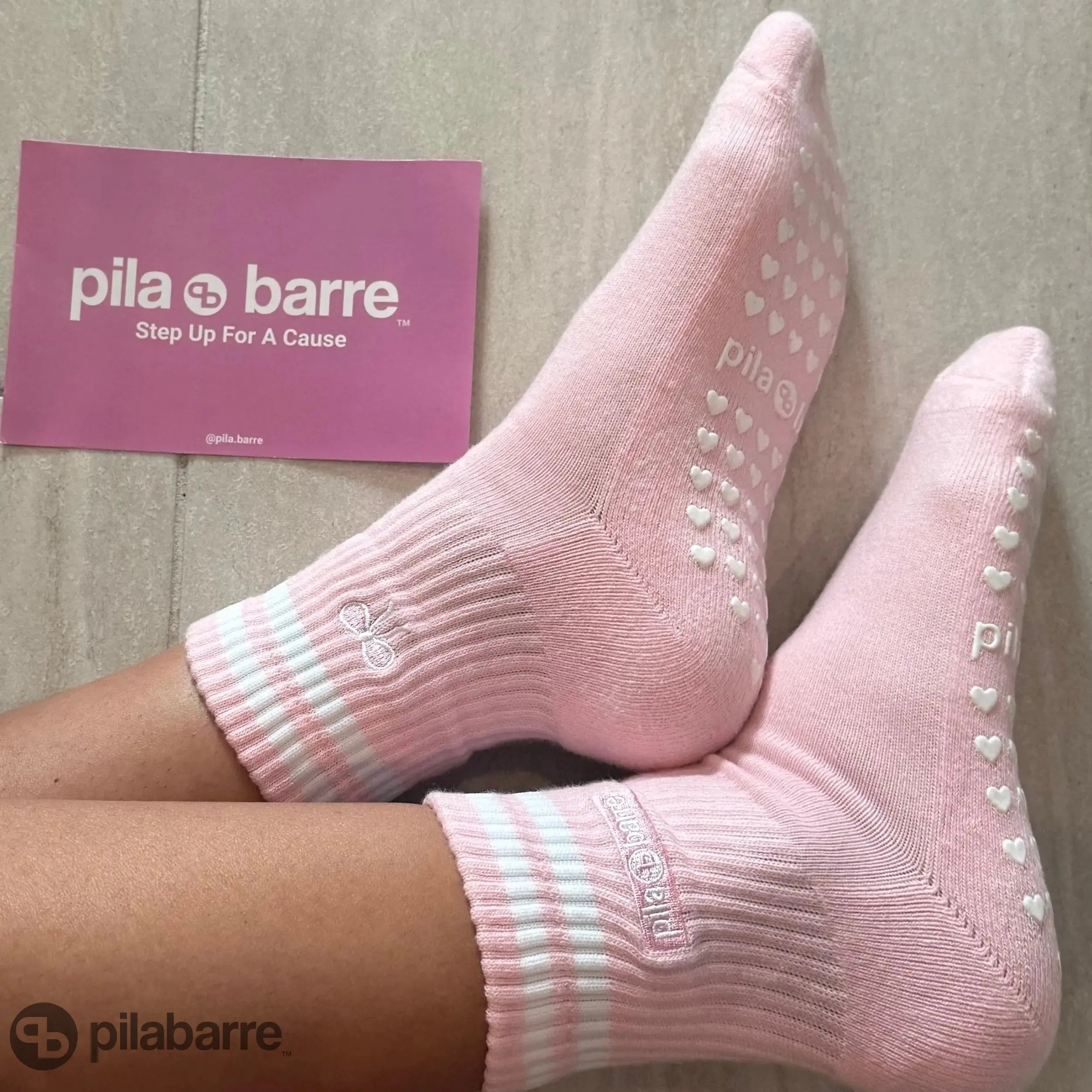 PILA Pink Pilates Sock Socks My Store Pila-Barre Pila Pink Grip Sock