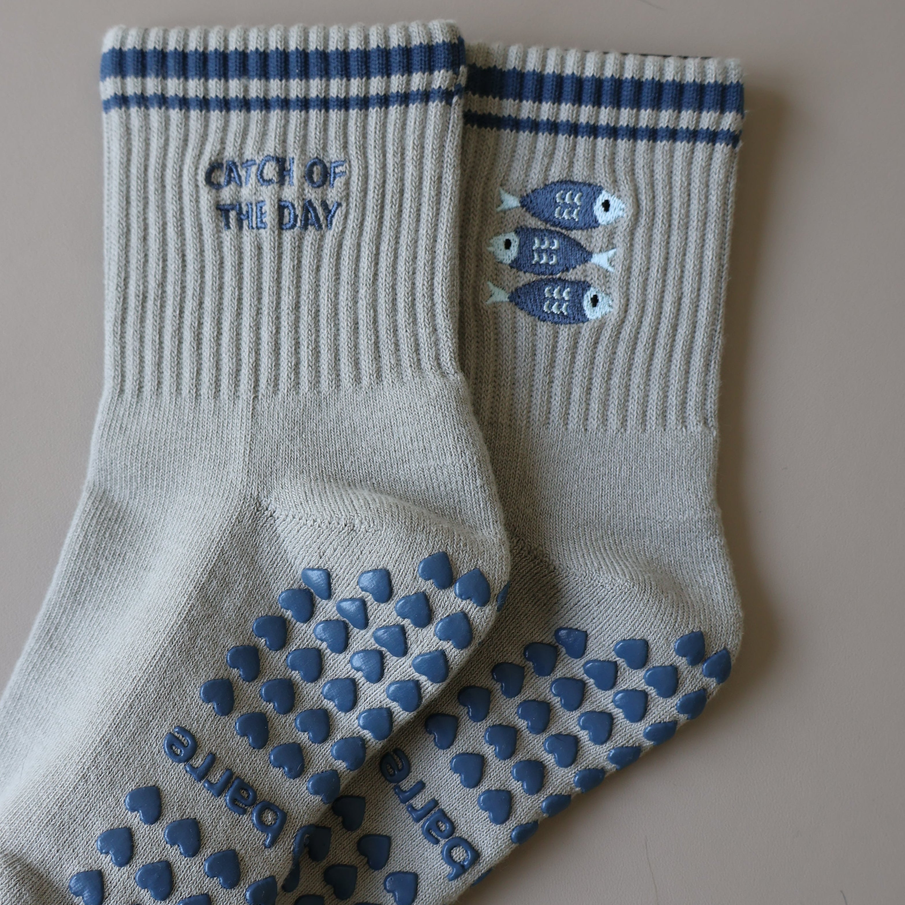 catch of the day pilates socks - pilates socks with sardines