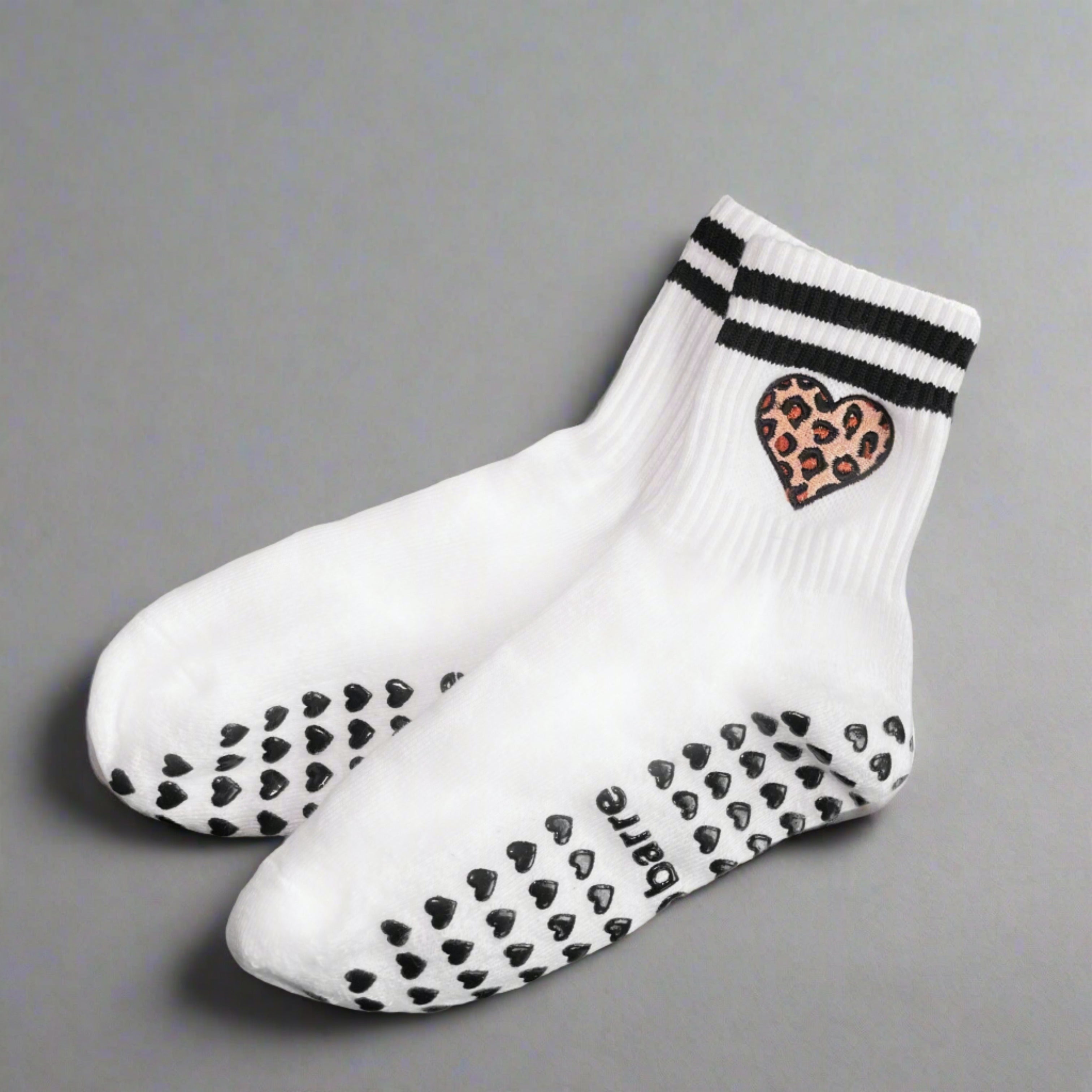 Cheetah Heart Grip Sock