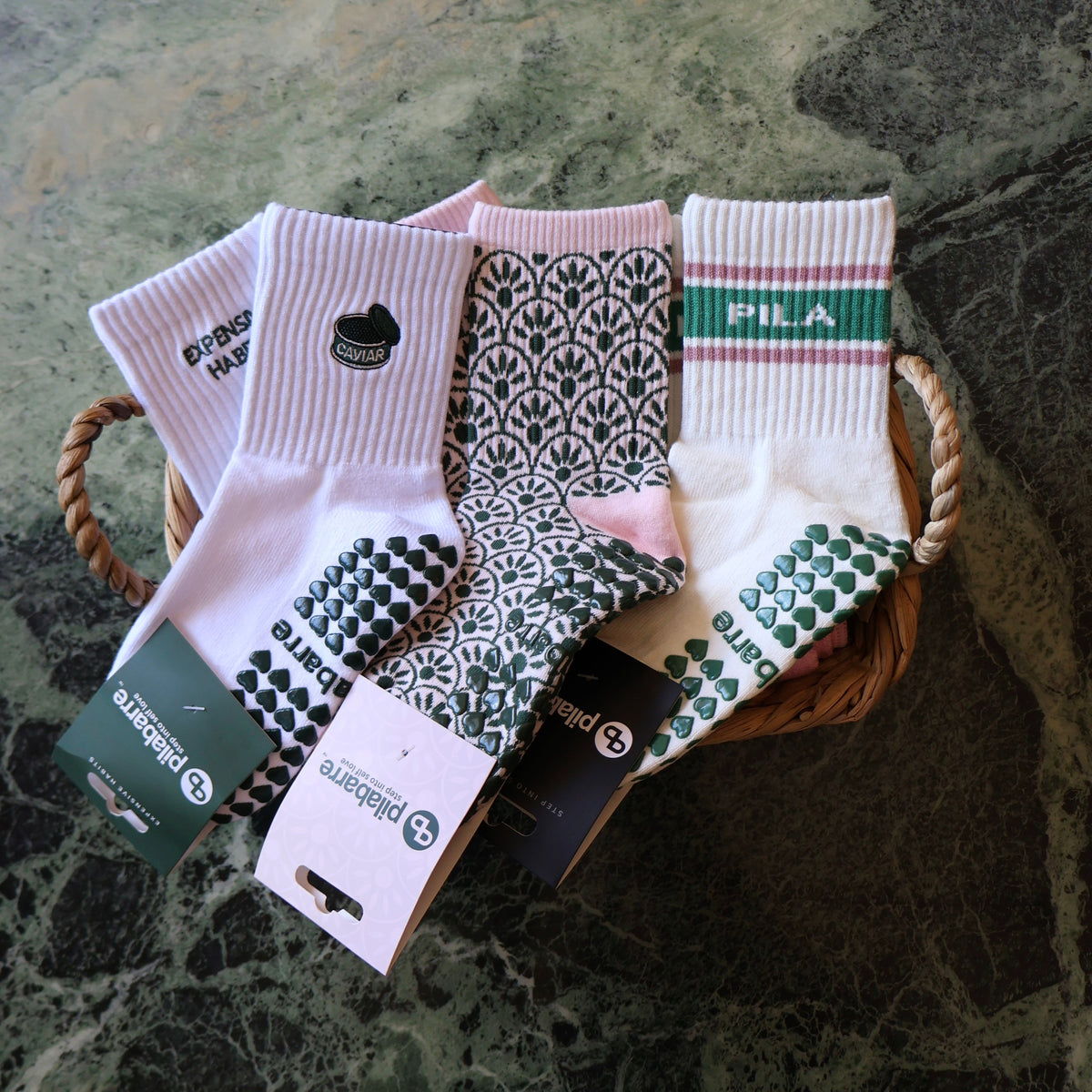 cutest pilates socks for fall - caviar, paloma, pila essential
