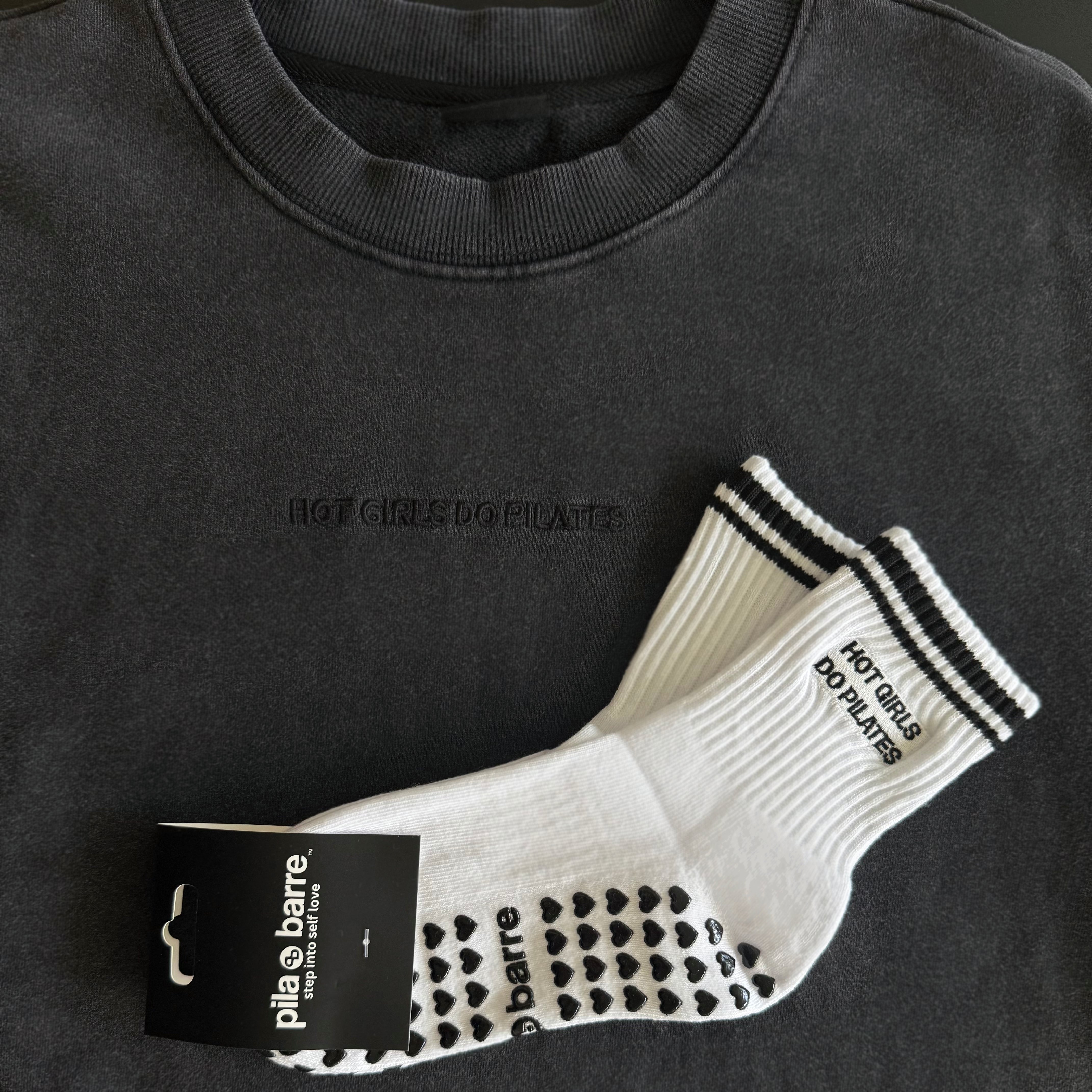 Hot Girls Do Pilates Sock + Crewneck Set
