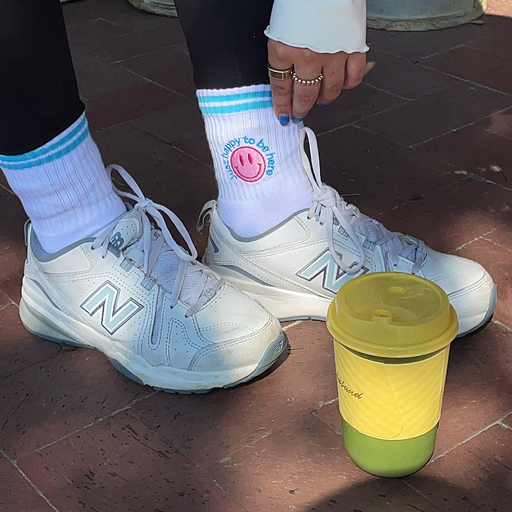 Just Happy To Be Here Grip Sock