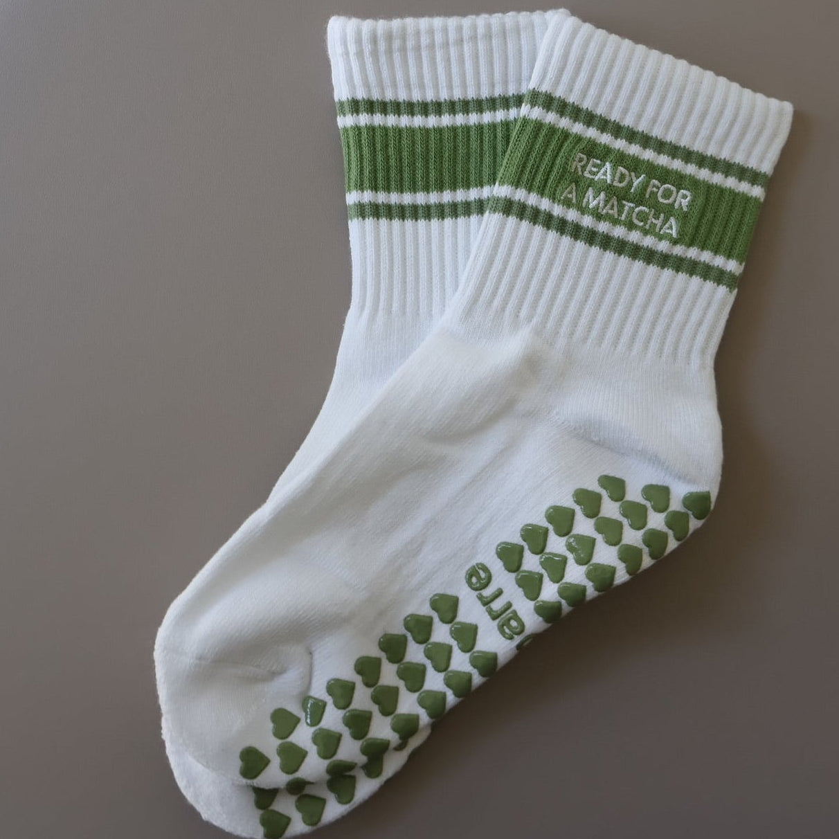 green matcha pilates barre grip socks