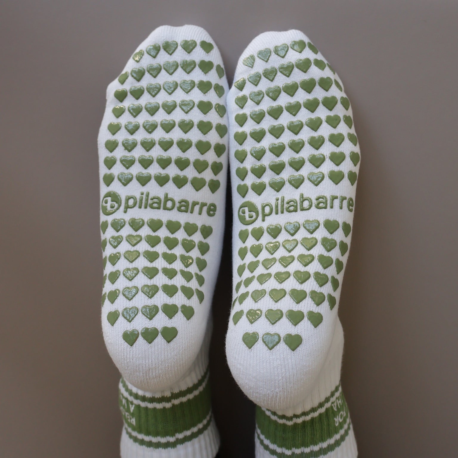 green matcha pilates barre grip socks