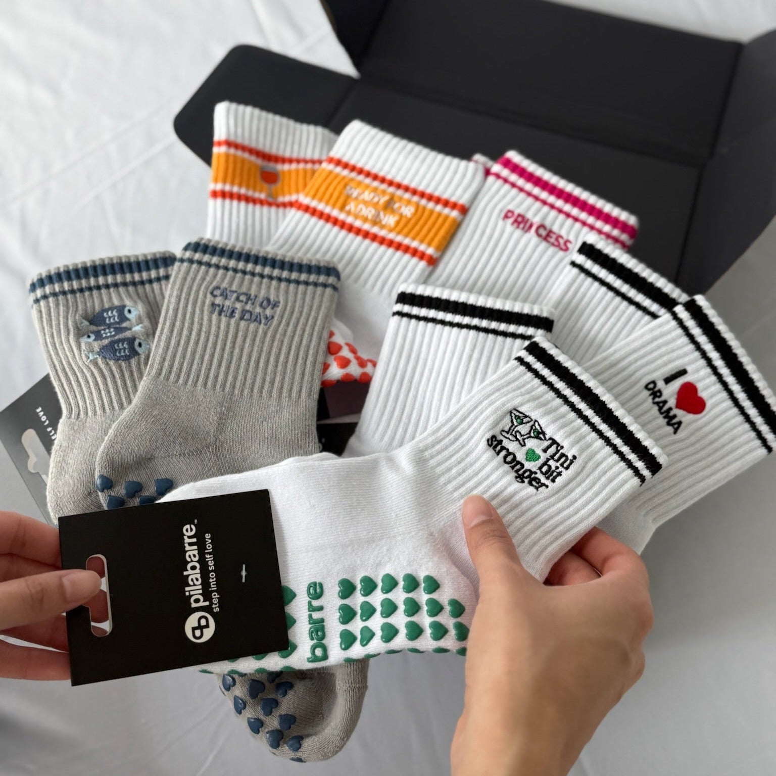 mystery box pilates barre grip yoga socks