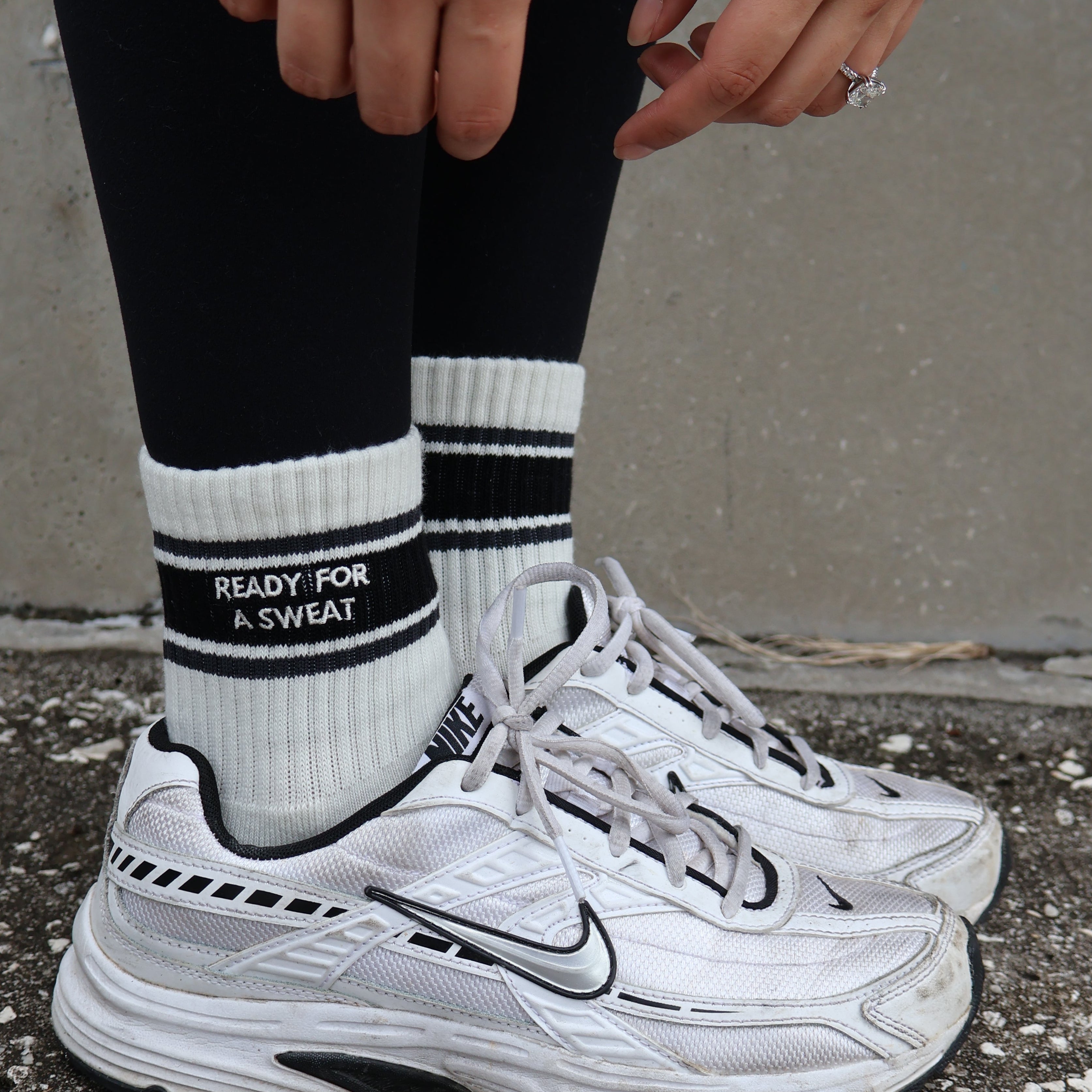 ready for a sweat grip socks - black/grey