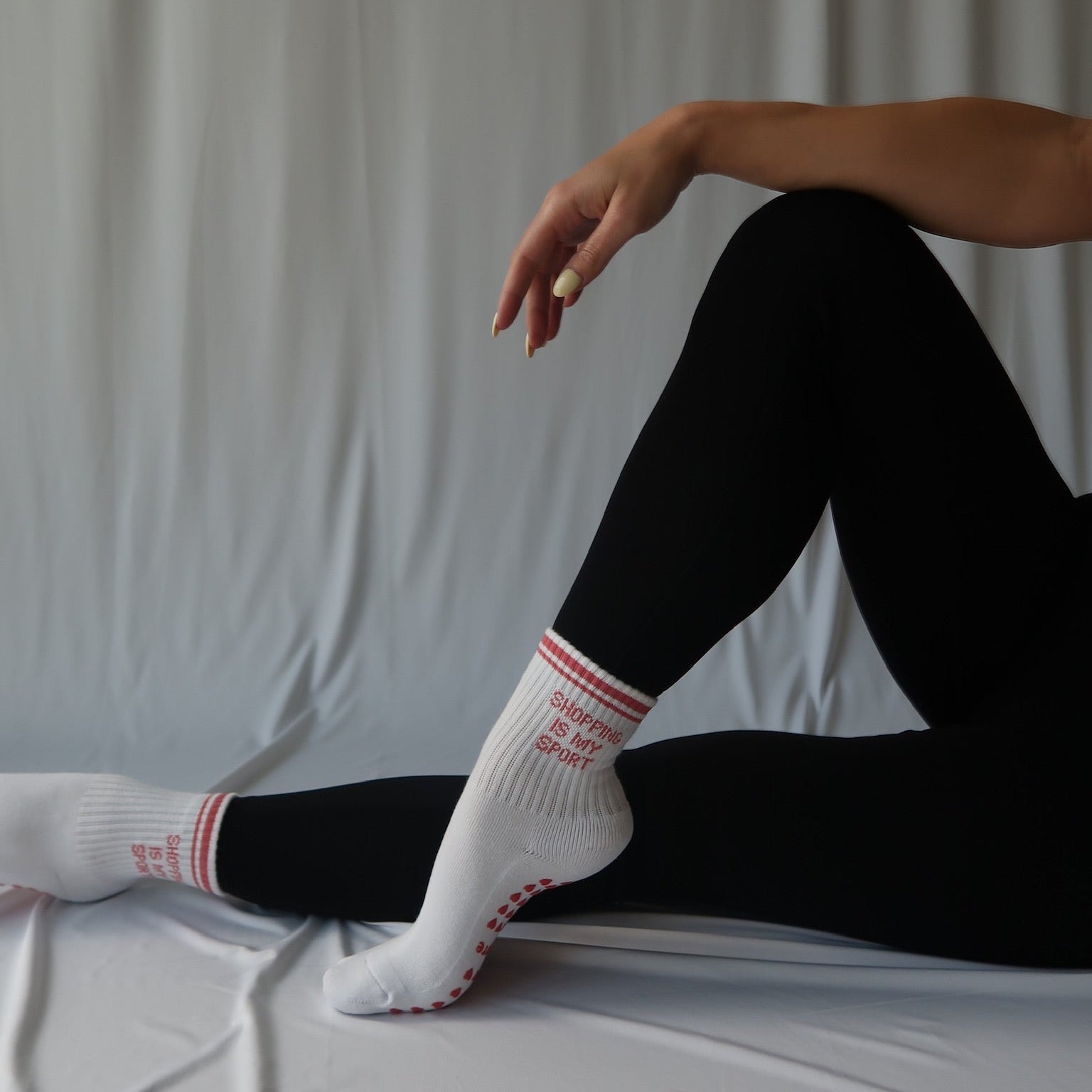 shopping is my sport pilates barre yoga grip sock