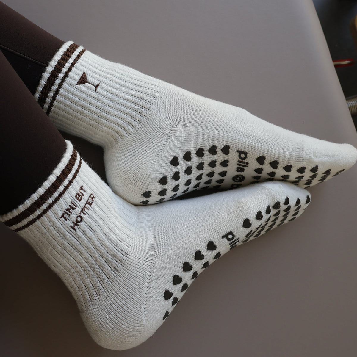 tini bit hotter grip socks for pilates