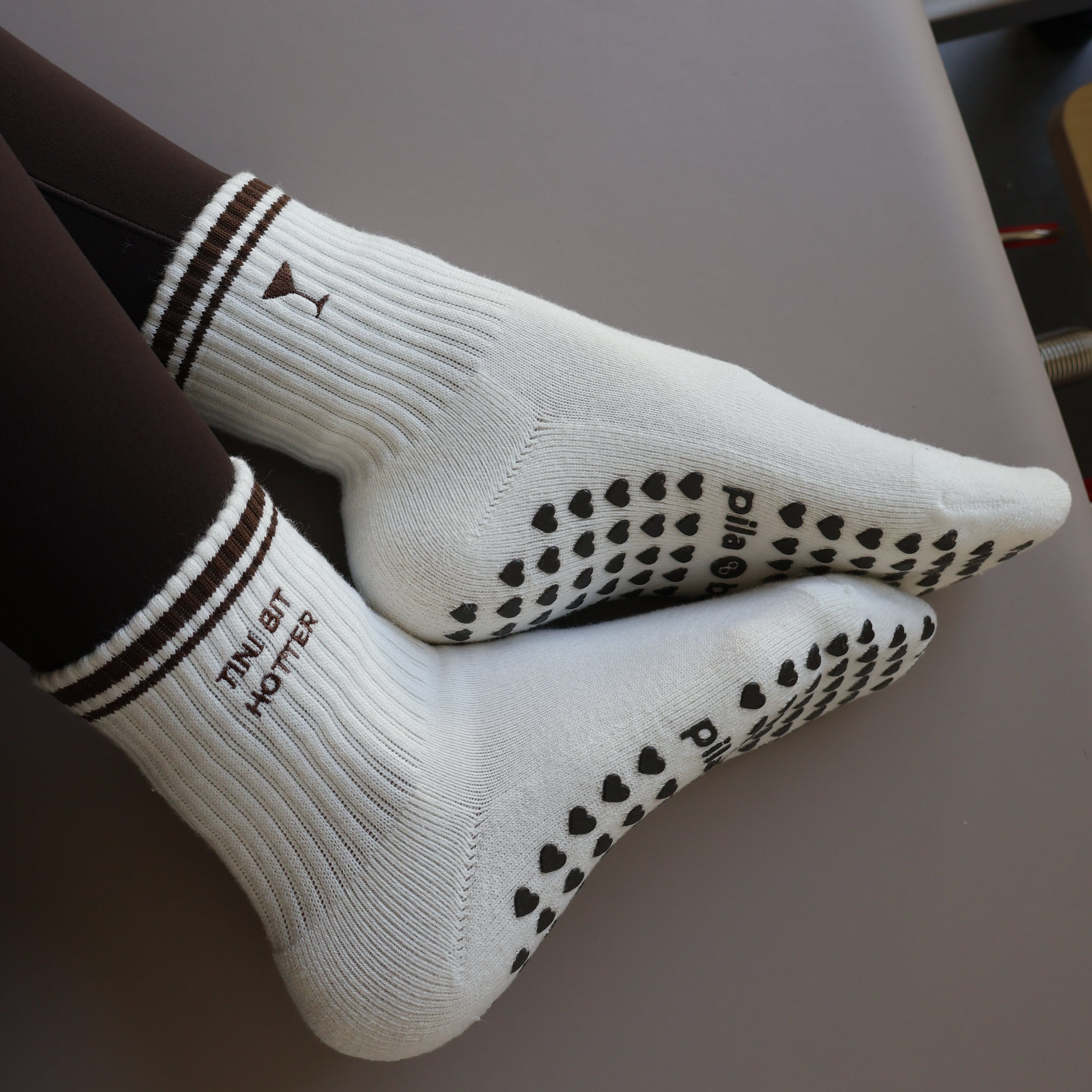 tini bit hotter grip socks for pilates