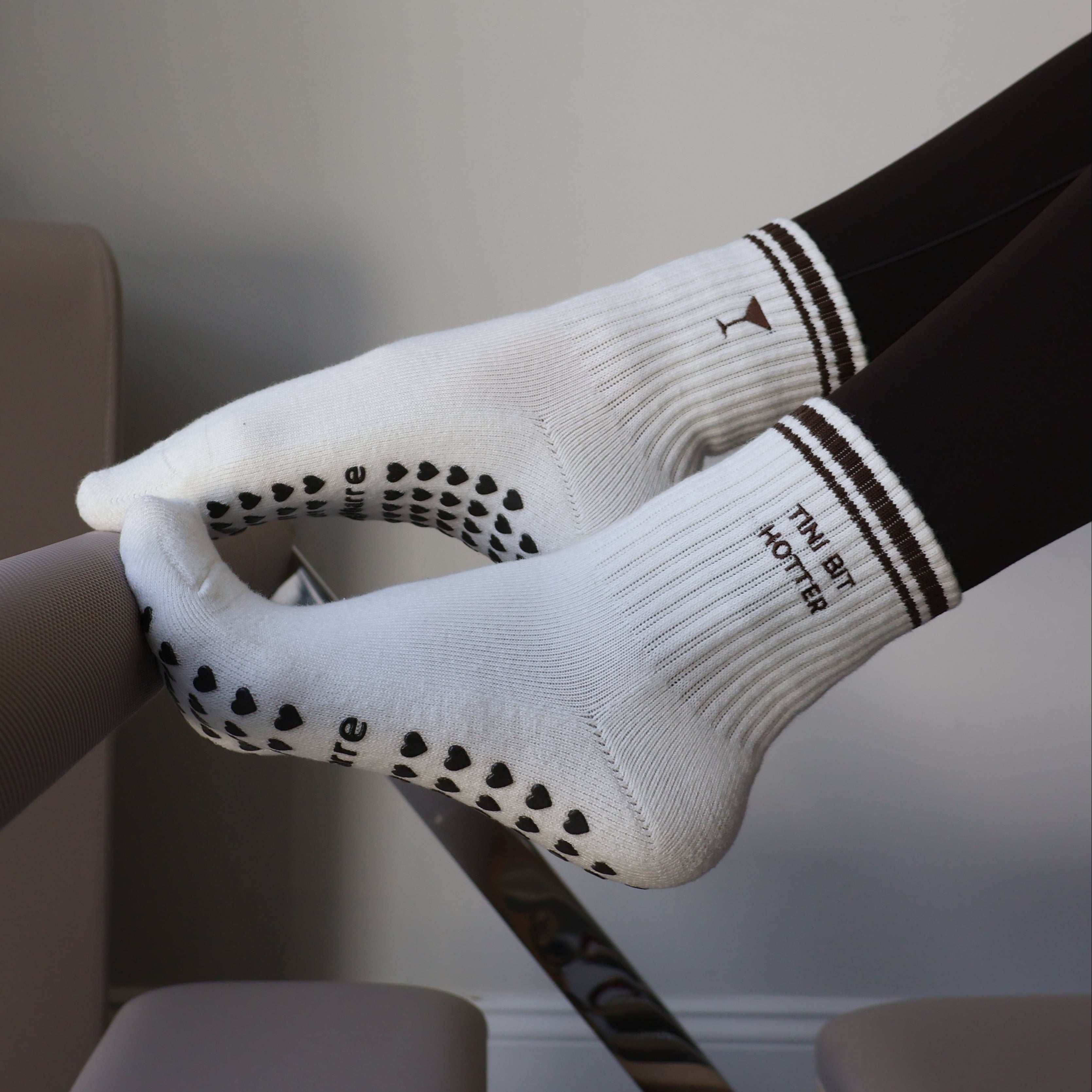 tini bit hotter pilates socks with martinis